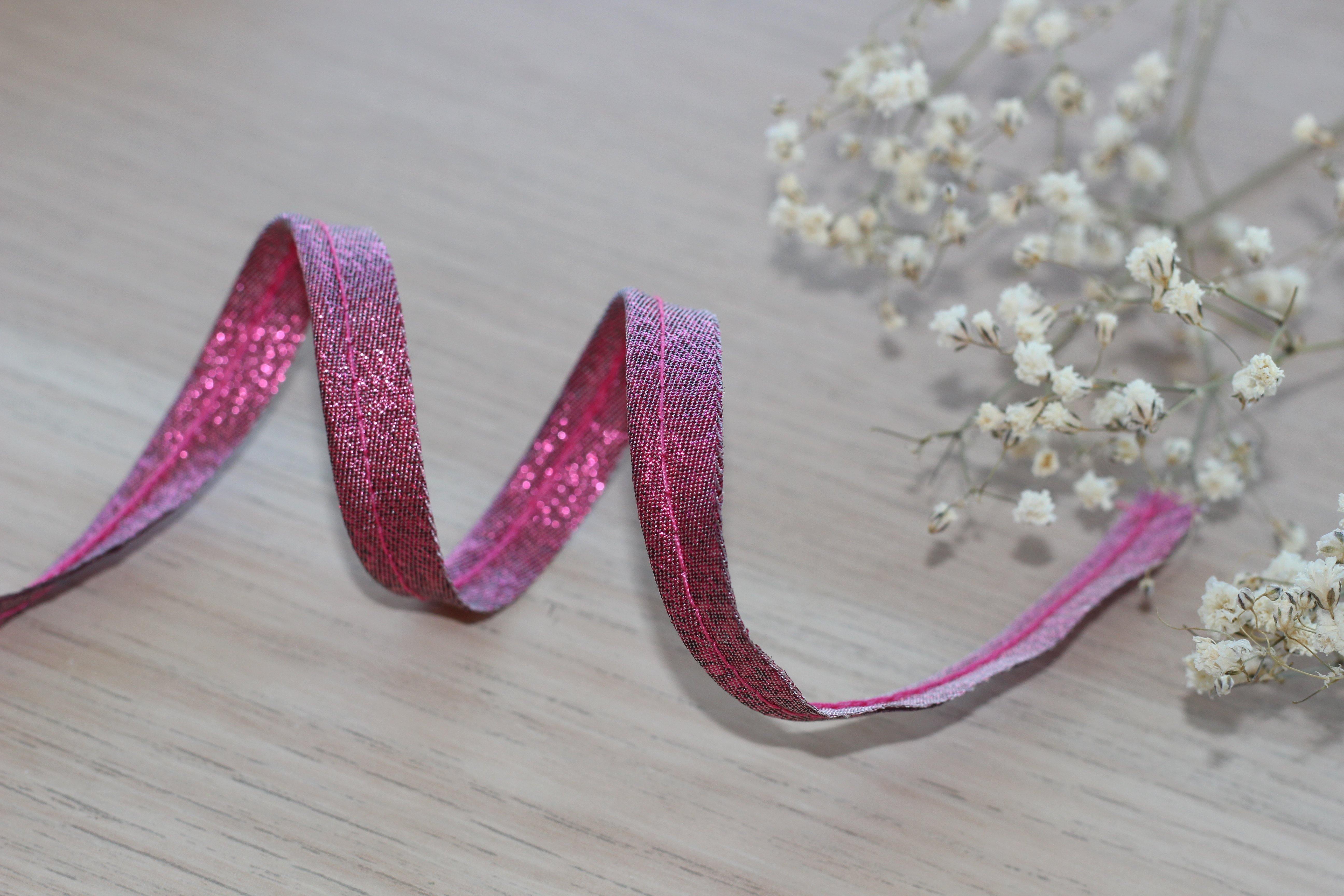 Passepoil Lamé rose fuchsia 10mm Col:3604 - L'atelier de Gaspard et Léonie