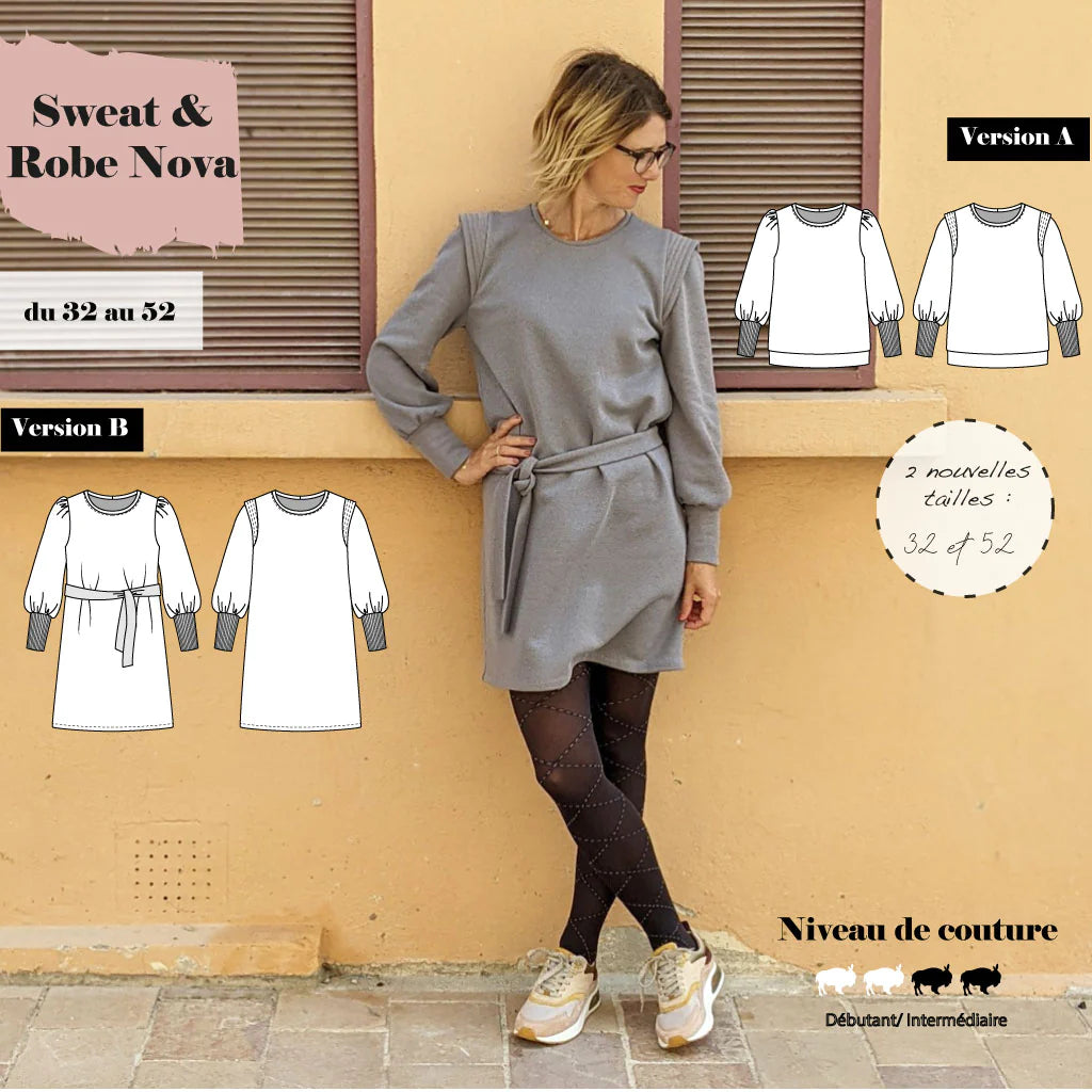 Pull et Robe NOVA Patron de couture pochette - SUPER BISON Patron de couture SUPER BISON | Gaspard et Léonie Tissus en ligne et Mercerie à Toulouse