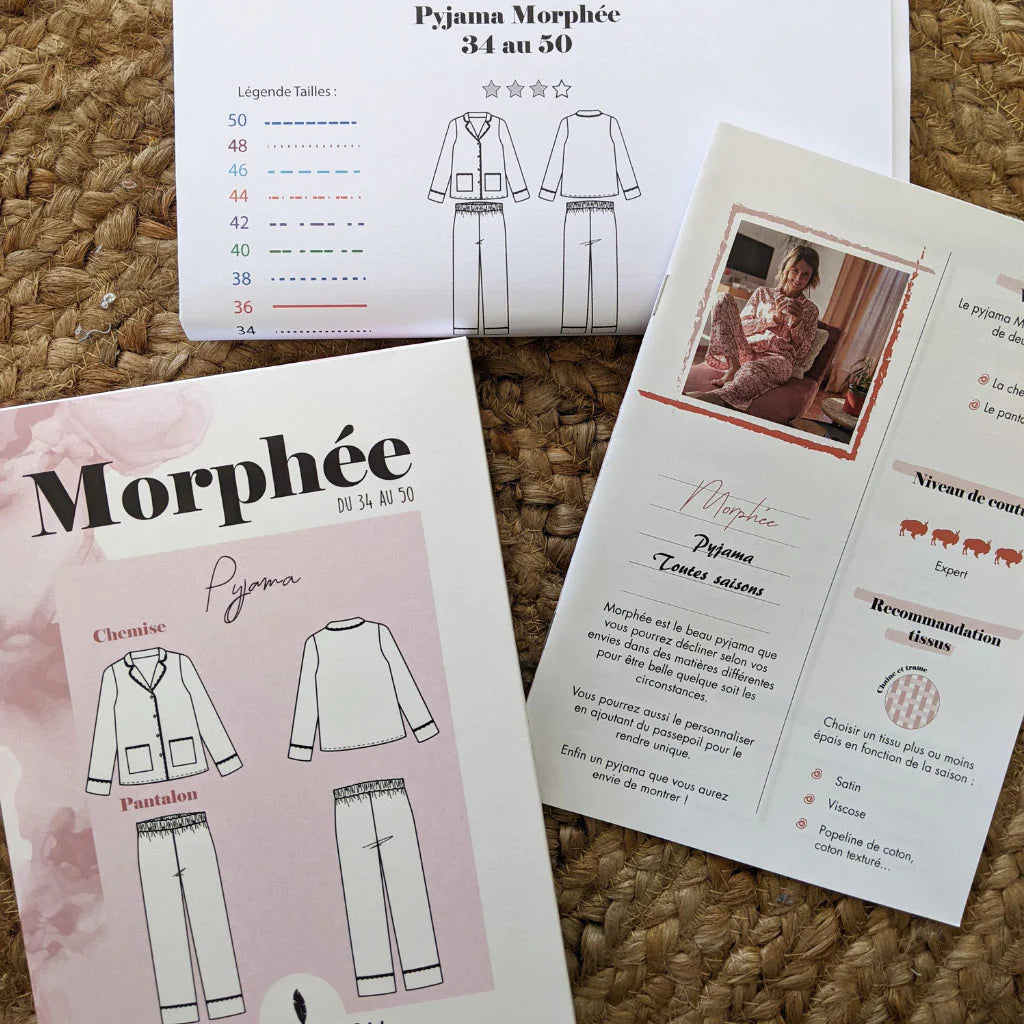 Pyjama MORPHEE Patron de couture pochette - SUPER BISON Patron de couture SUPER BISON | Gaspard et Léonie Tissus en ligne et Mercerie à Toulouse