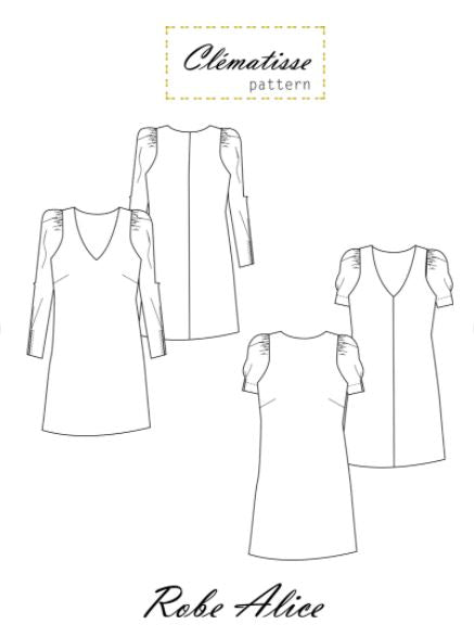 Robe ALICE Patron de couture Pochette - CLEMATISSE PATTERN Patron de couture CLEMATISSE PATTERN | Gaspard et Léonie Tissus en ligne et Mercerie à Toulouse