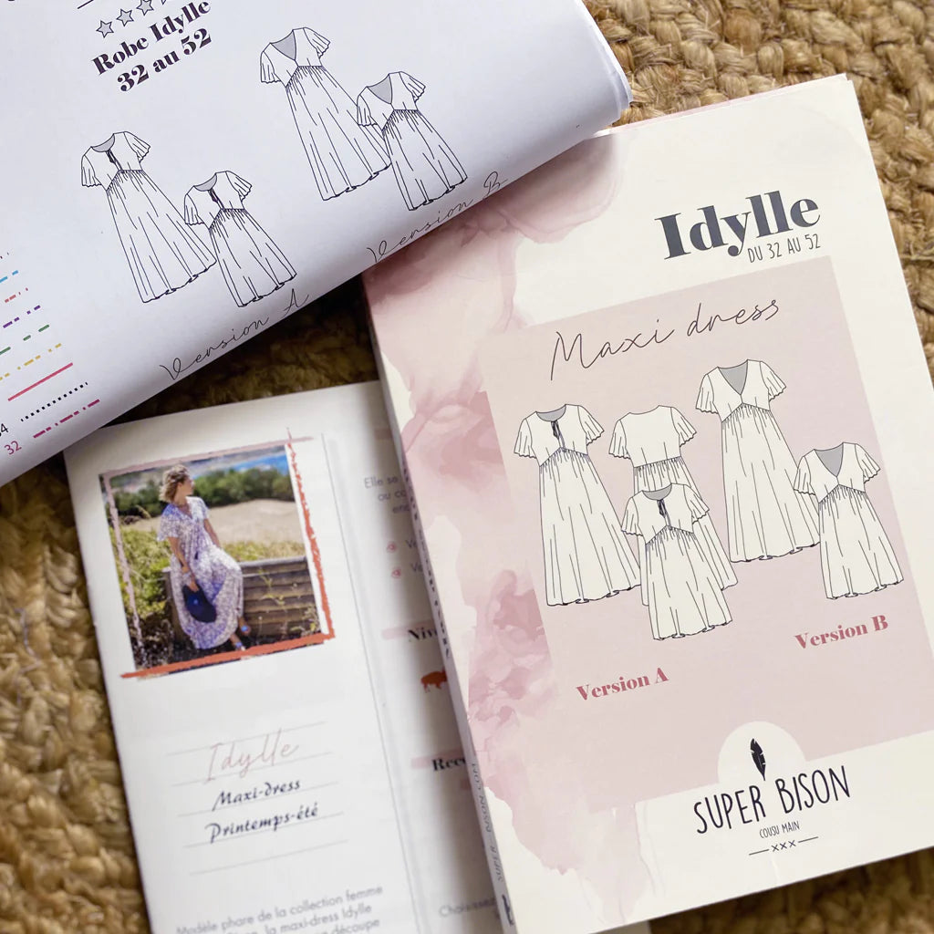 Robe IDYLLE Patron de couture pochette - SUPER BISON Patron de couture SUPER BISON | Gaspard et Léonie Tissus en ligne et Mercerie à Toulouse