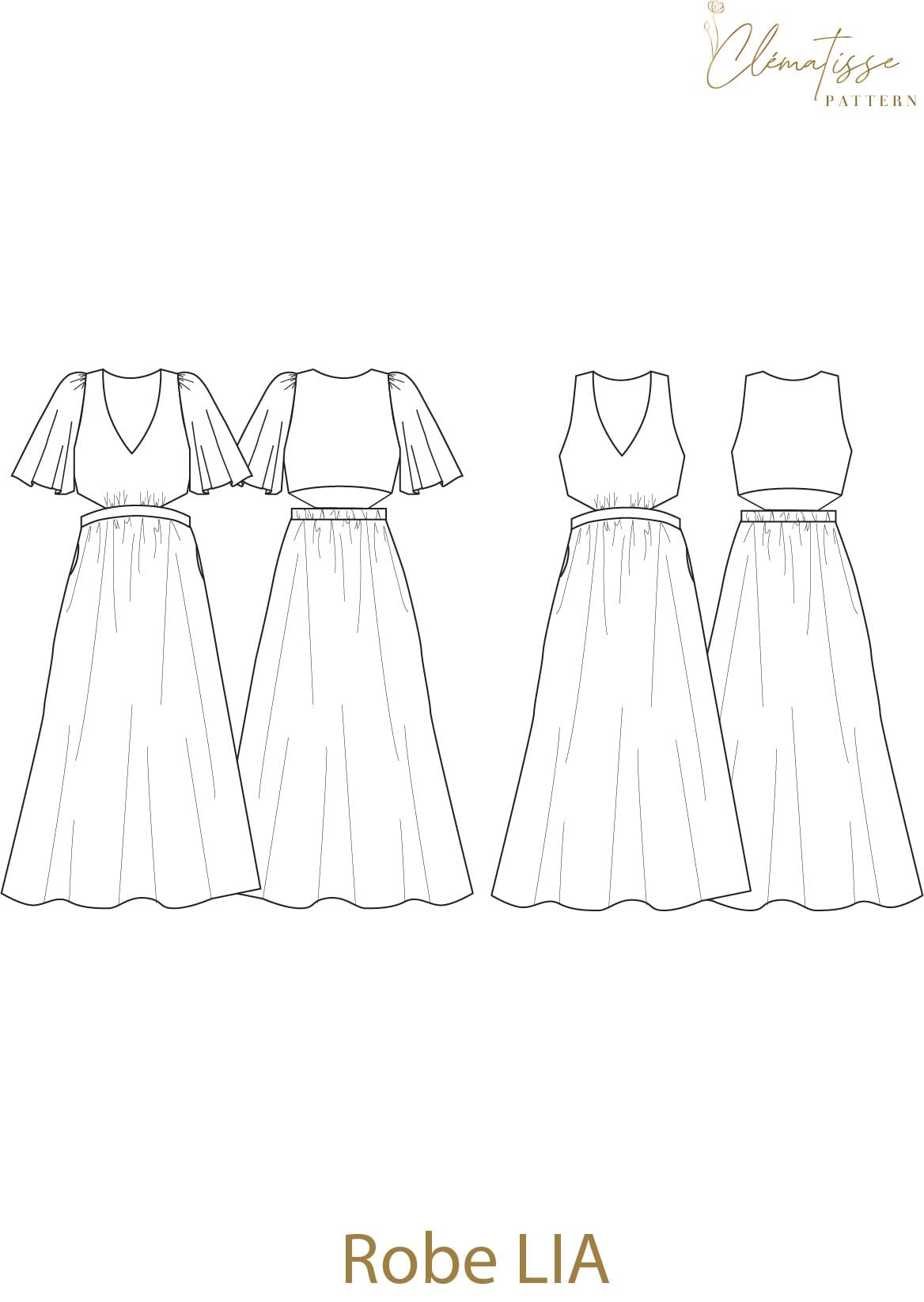 Robe LIA Patron de couture Pochette - CLEMATISSE PATTERN Patron de couture CLEMATISSE PATTERN | Gaspard et Léonie Tissus en ligne et Mercerie à Toulouse