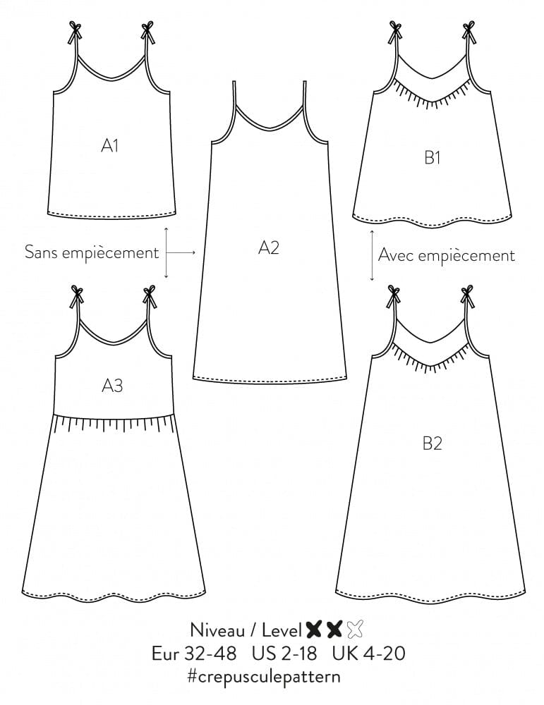 Robe ou Débardeur CREPUSCULE Patron de couture pochette - Atelier SCÄMMIT Patron de couture ATELIER SCÄMMIT | Gaspard et Léonie Tissus en ligne et Mercerie à Toulouse