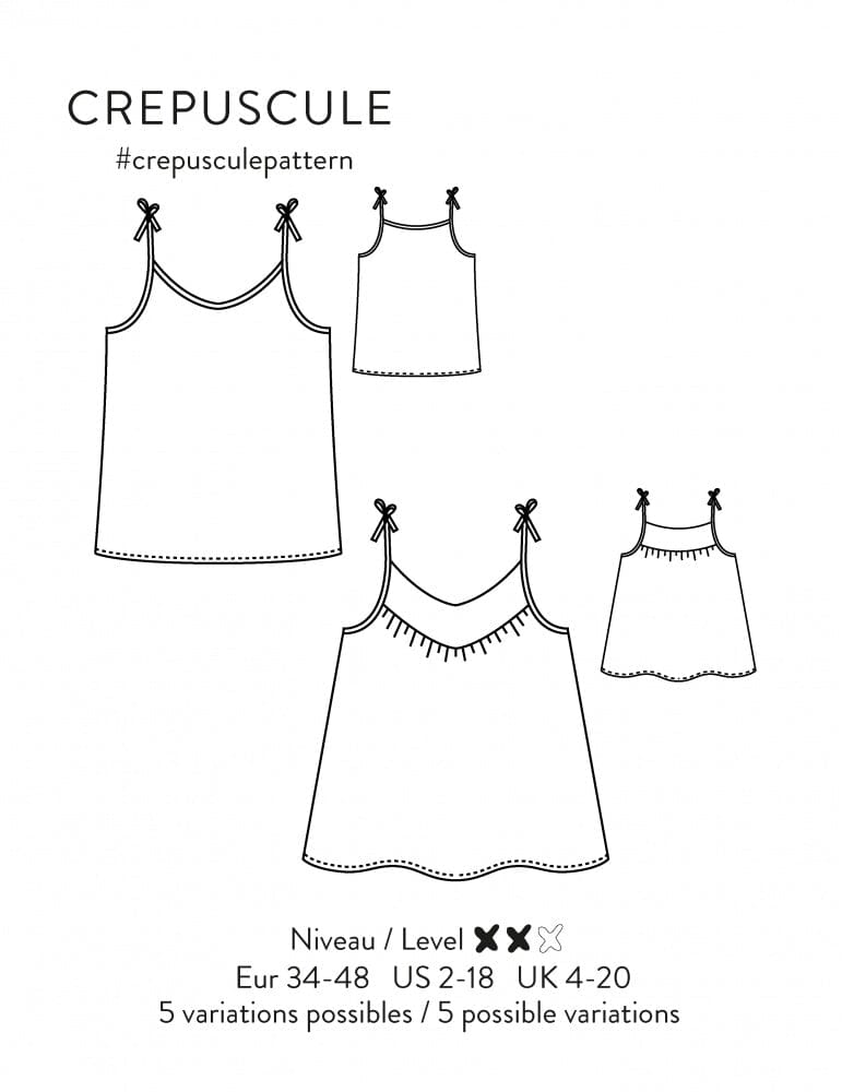 Robe ou Débardeur CREPUSCULE Patron de couture pochette - Atelier SCÄMMIT Patron de couture ATELIER SCÄMMIT | Gaspard et Léonie Tissus en ligne et Mercerie à Toulouse