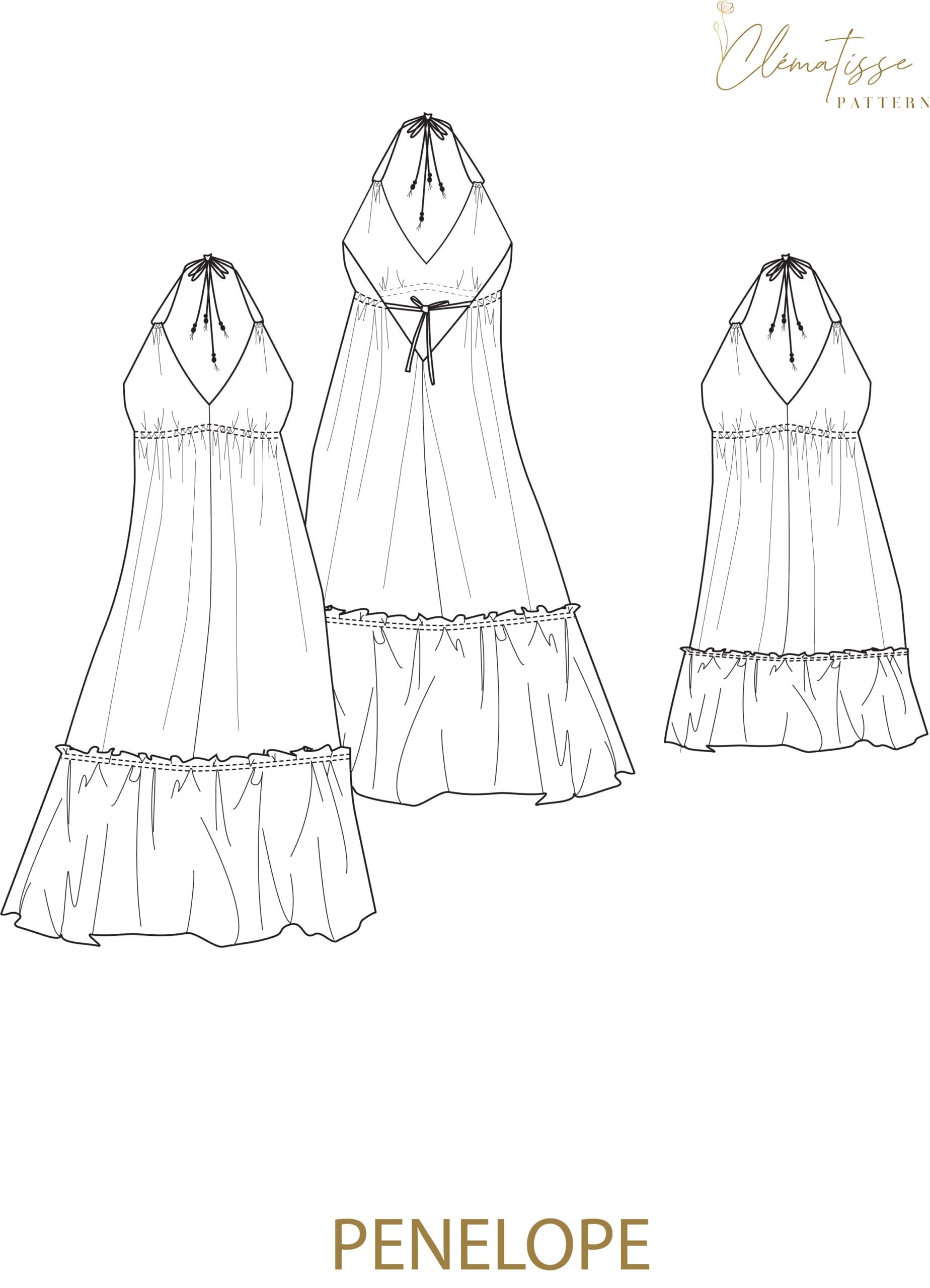 Robe PENELOPE Patron de couture Pochette - CLEMATISSE PATTERN Patron de couture CLEMATISSE PATTERN | Gaspard et Léonie Tissus en ligne et Mercerie à Toulouse