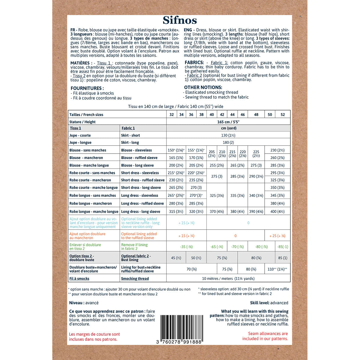 Robe SIFNOS - patron de couture pochette - IKATEE Patron de couture Ikatee | Gaspard et Léonie Tissus en ligne et Mercerie à Toulouse