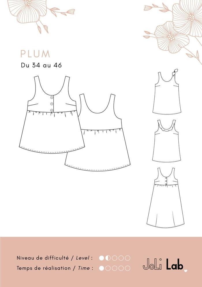 Robe/Top PLUM - Patron de couture pochette Patron de couture JOLI LAB | Gaspard et Léonie Tissus Mercerie Toulouse
