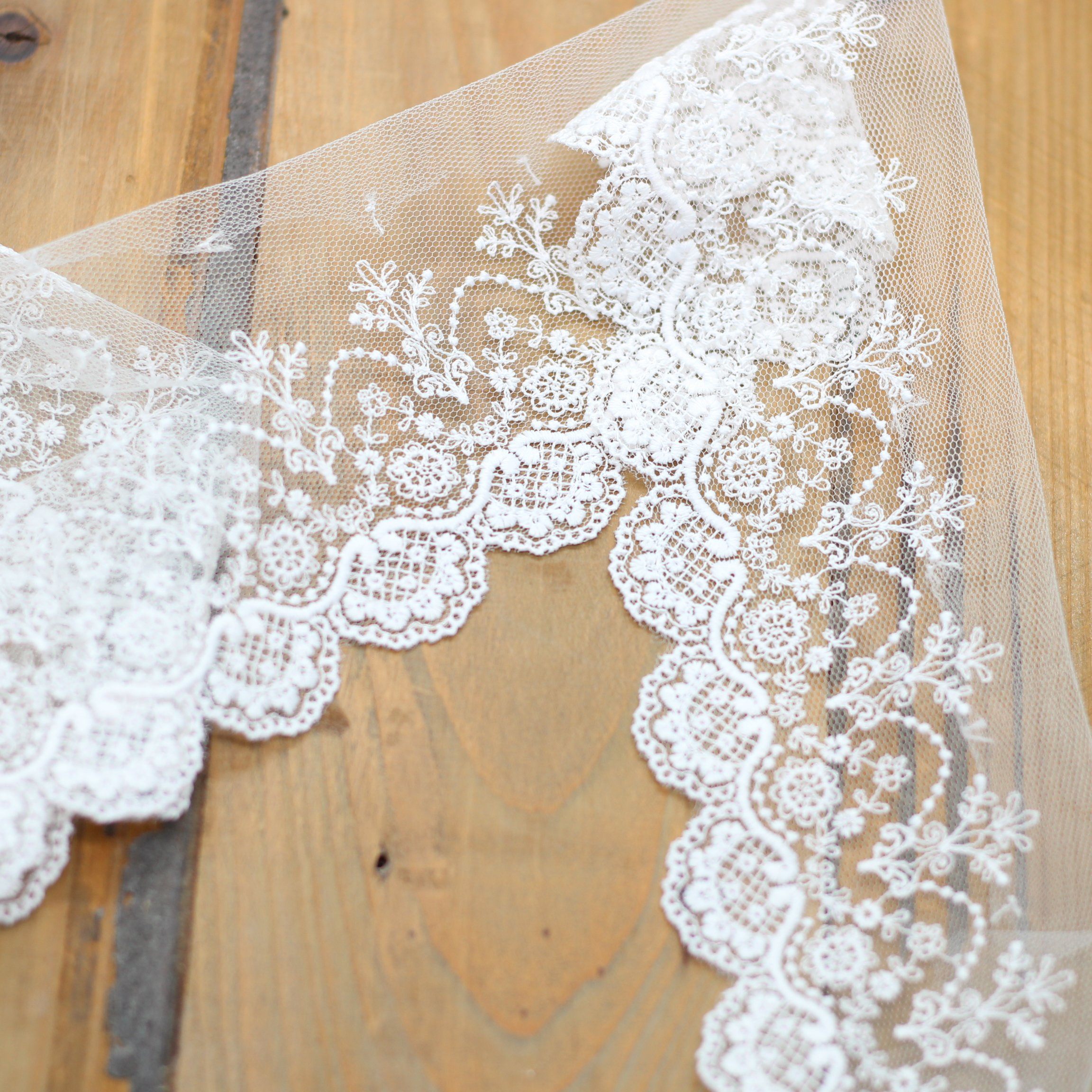 Ruban tulle dentelle/Broderie blanche 95mm (vendu x10cm) Mercerie Sélection Gaspard & Léonie | Gaspard et Léonie Tissus Mercerie Toulouse