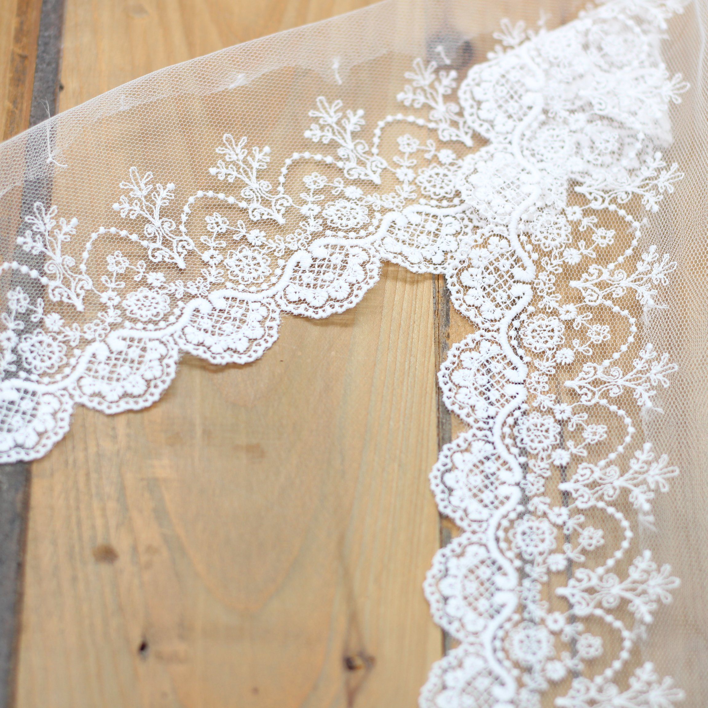 Ruban tulle dentelle/Broderie blanche 95mm (vendu x10cm) Mercerie Sélection Gaspard & Léonie | Gaspard et Léonie Tissus Mercerie Toulouse