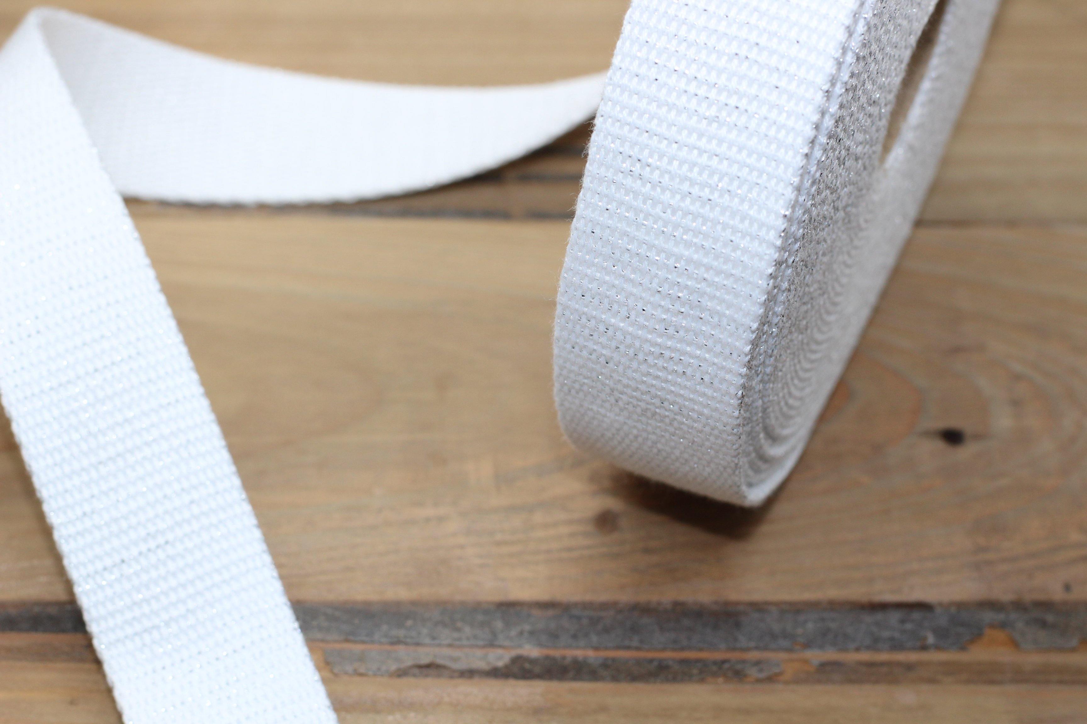 Sangle Métallisée Blanc/Argent(Vendu x10cm) - L'atelier de Gaspard et Léonie