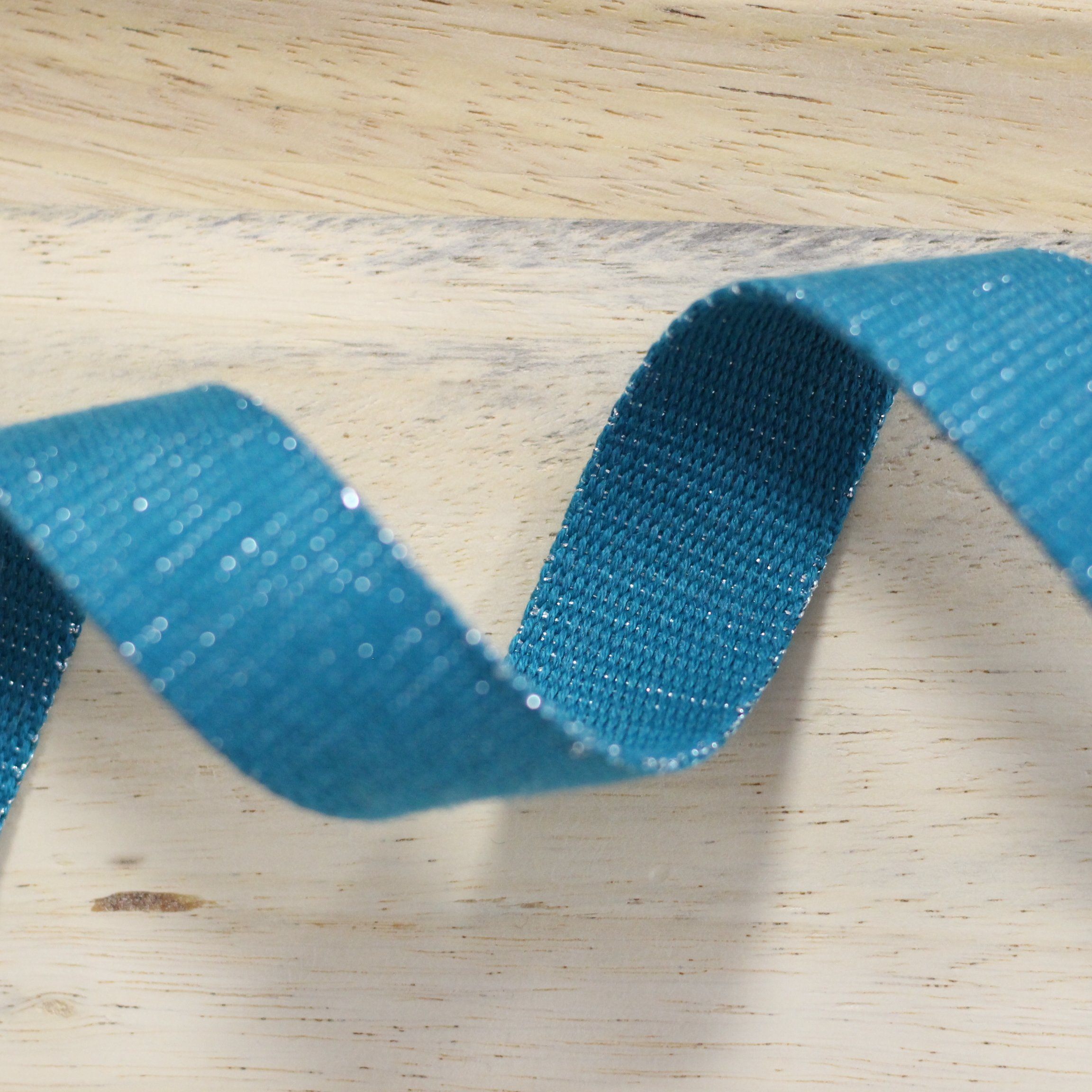Sangle Métallisée Bleu Turquoise/Argent (Vendu x10cm) Mercerie Sélection Gaspard & Léonie | Gaspard et Léonie Tissus Mercerie Toulouse