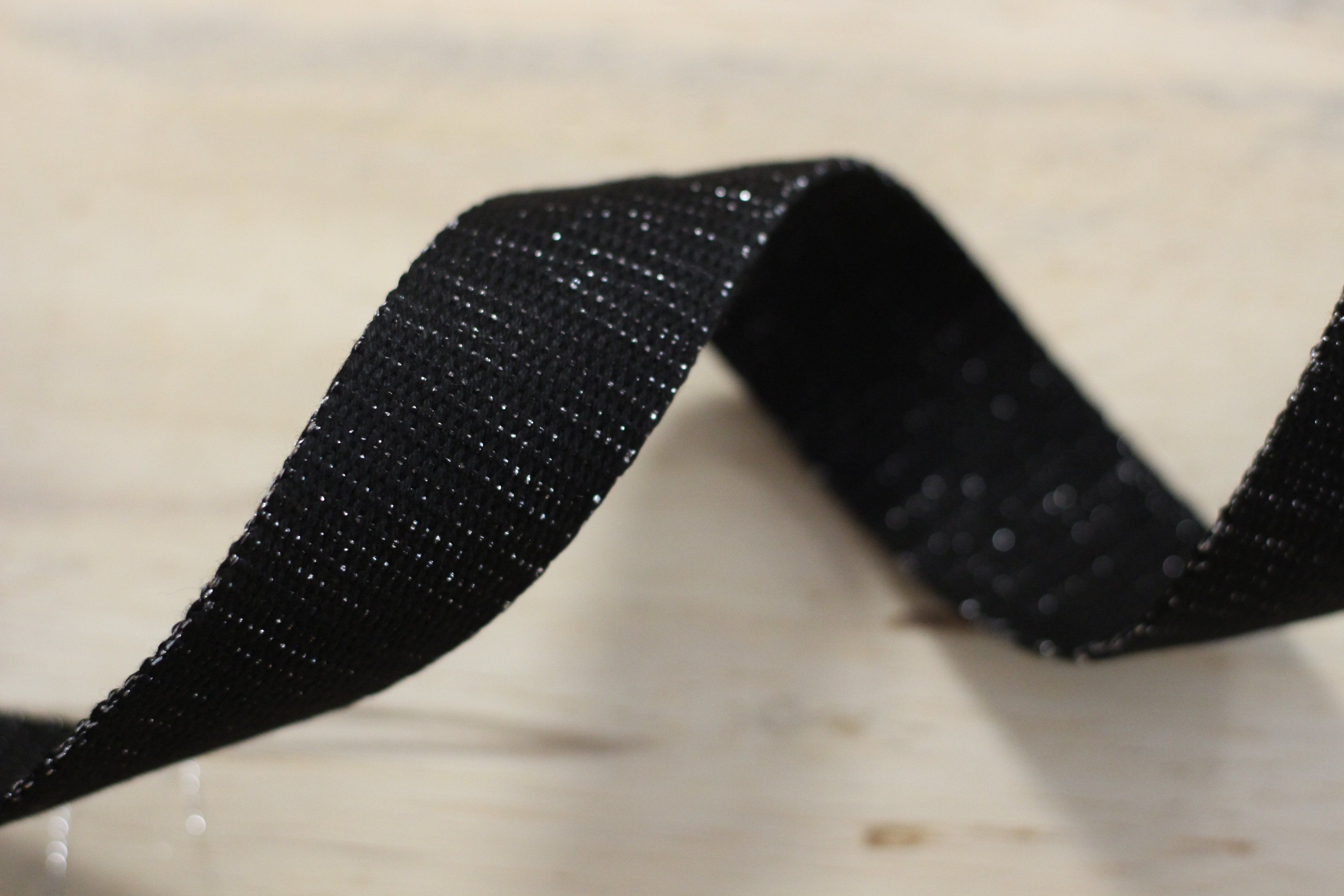 Sangle Métallisée Noir/Argent (Vendu x10cm) Mercerie Sélection Gaspard & Léonie | Gaspard et Léonie Tissus Mercerie Toulouse