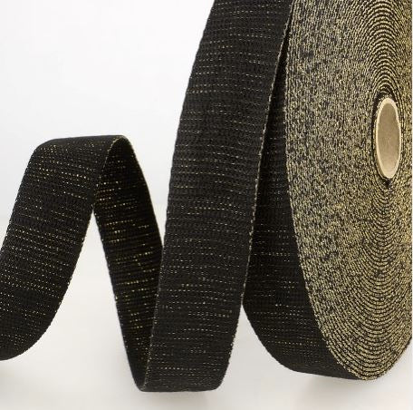 Sangle Métallisée Noir/Or (Vendu x10cm) Mercerie Sélection Gaspard & Léonie | Gaspard et Léonie Tissus en ligne et Mercerie à Toulouse