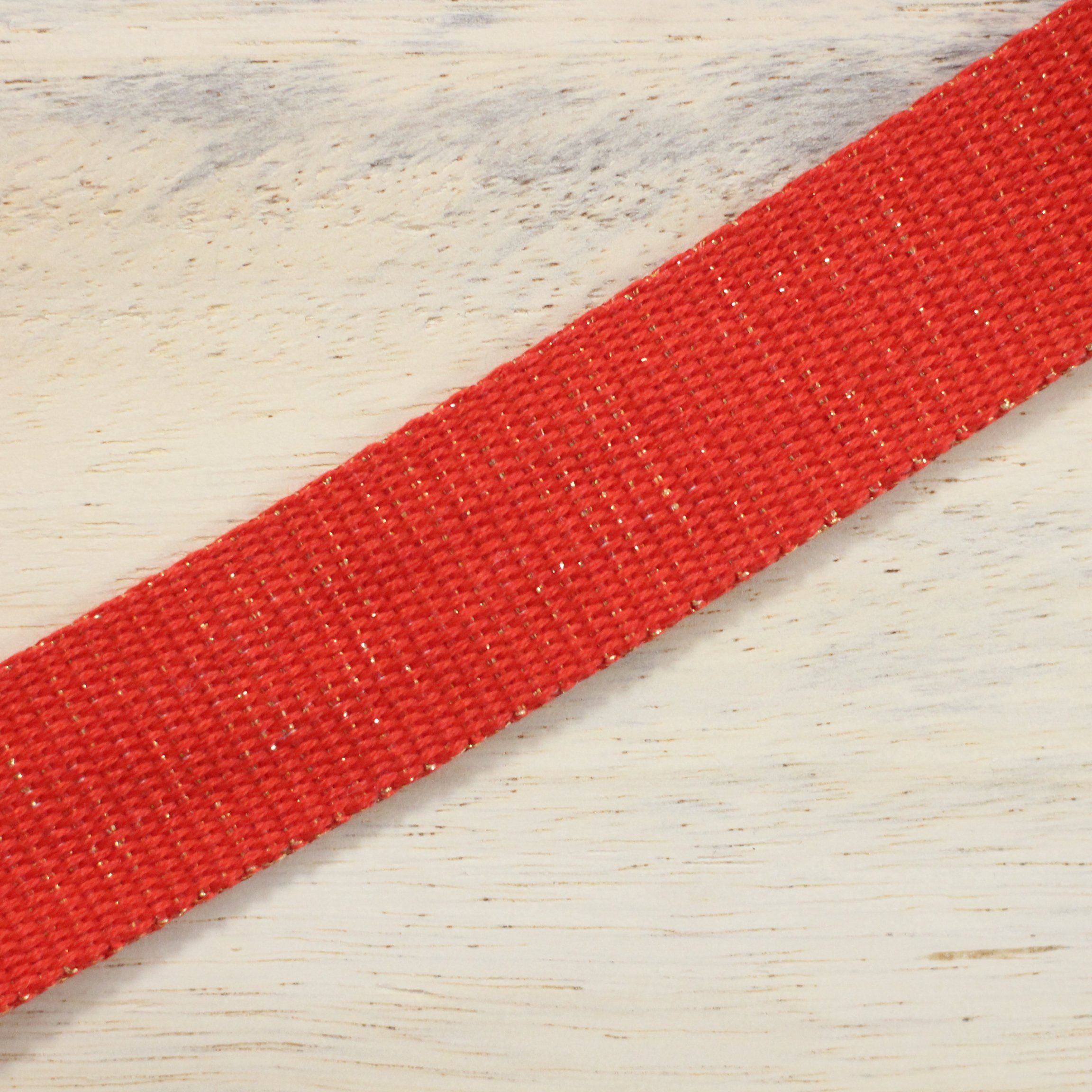 Sangle Métallisée Rouge/Or (Vendu x10cm) Mercerie Sélection Gaspard & Léonie | Gaspard et Léonie Tissus Mercerie Toulouse