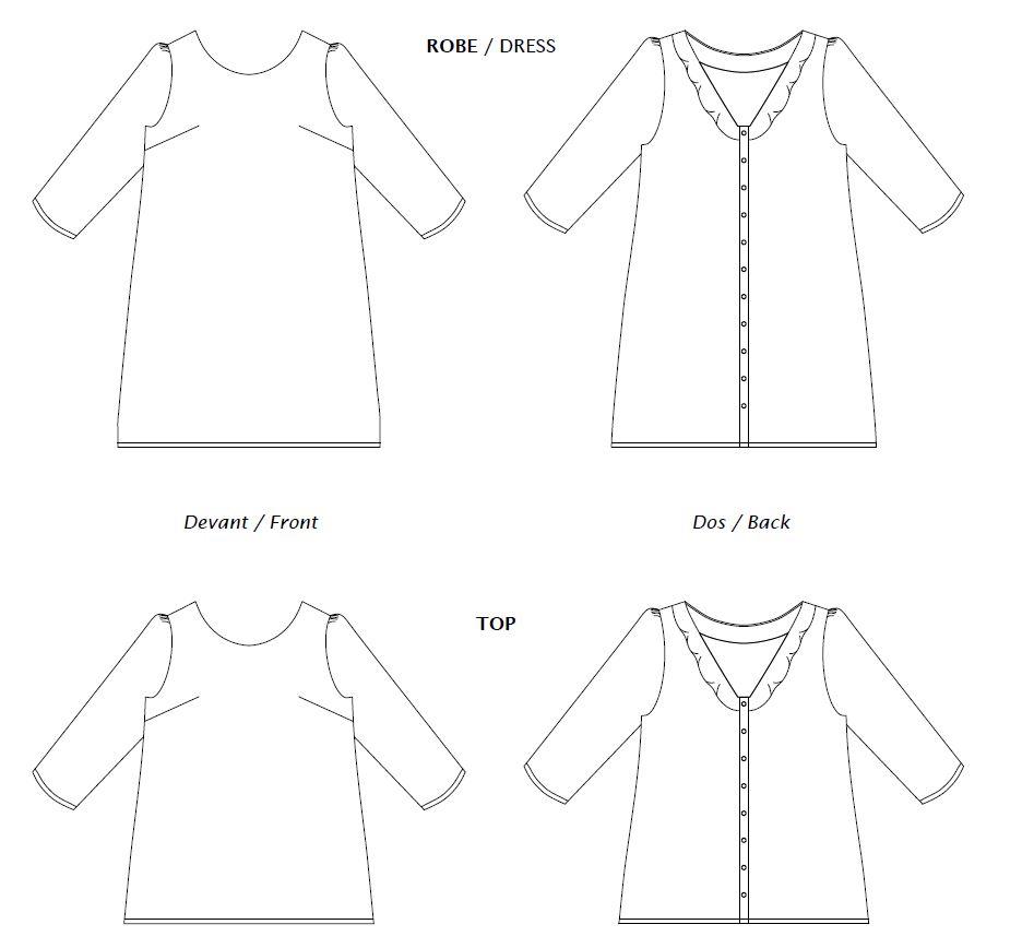 SCARLETT top/robe patron de couture pochette Patron de couture Les lubies de Cadia | Gaspard et Léonie Tissus Mercerie Toulouse