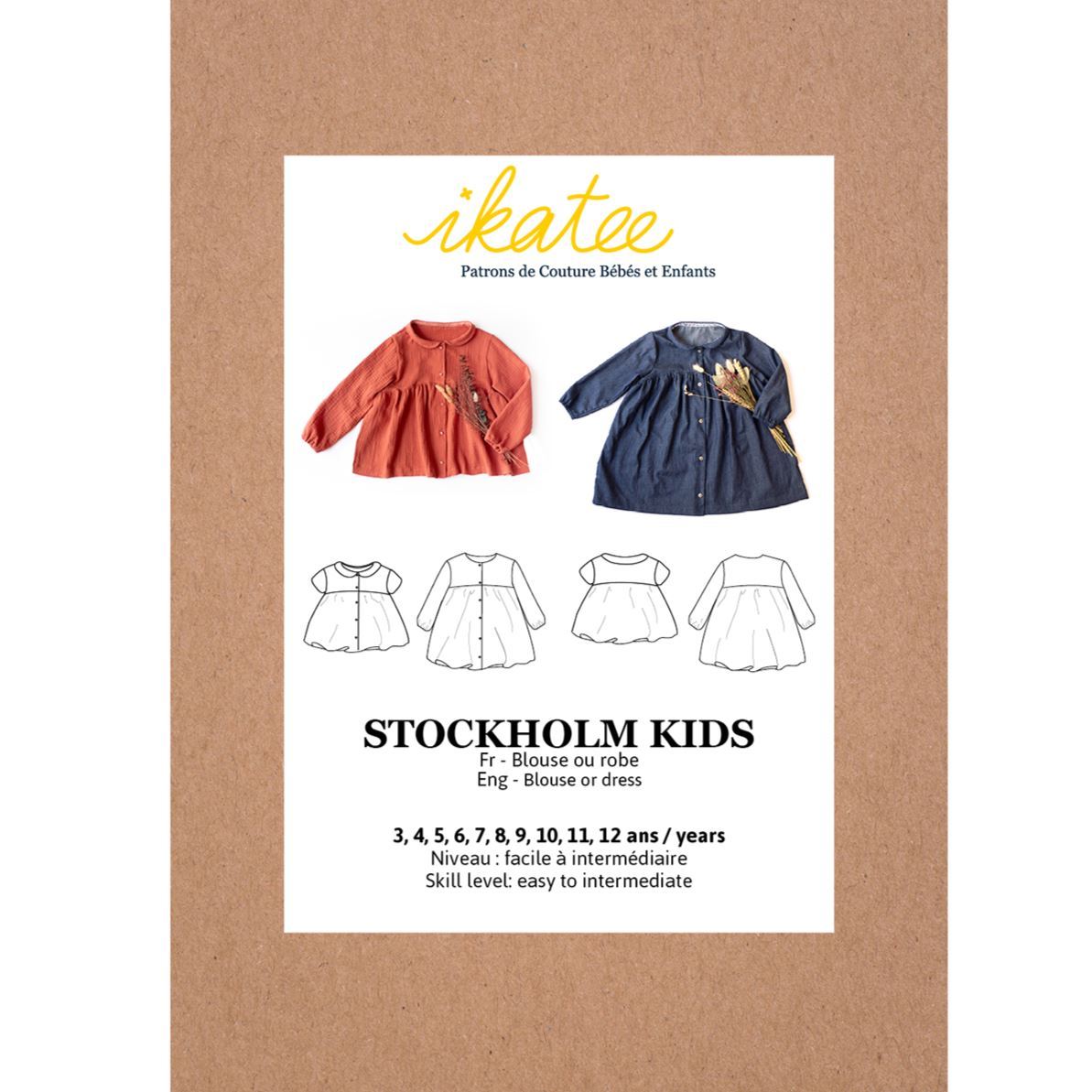 STOCKHOLM KIDS Blouse ou robe fille Patron de couture pochette - L'atelier de Gaspard et Léonie