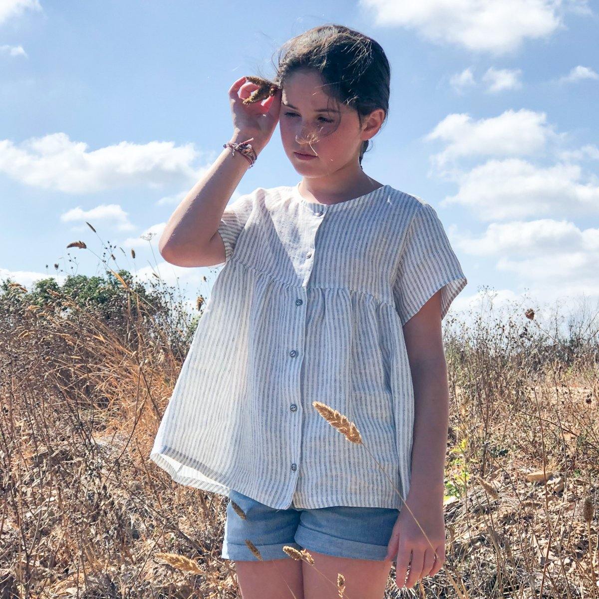 STOCKHOLM KIDS Blouse ou robe fille Patron de couture pochette - L'atelier de Gaspard et Léonie