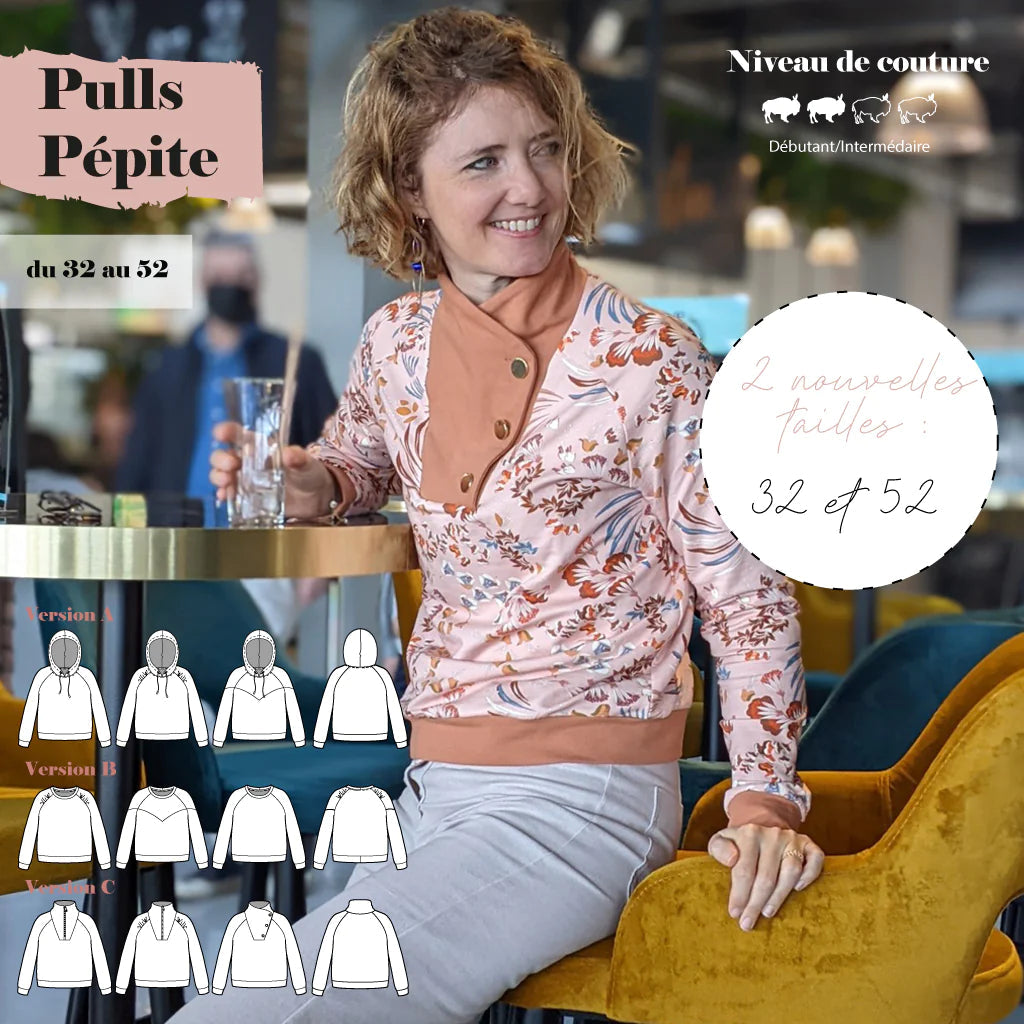 Sweat PEPITE Patron de couture pochette - SUPER BISON Patron de couture SUPER BISON | Gaspard et Léonie Tissus en ligne et Mercerie à Toulouse