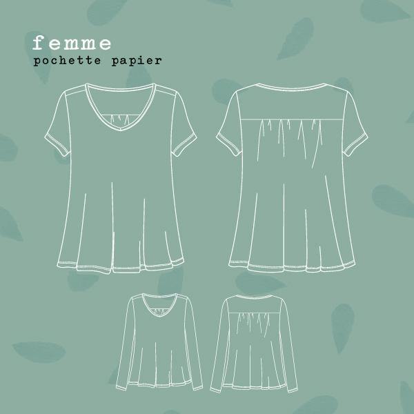 T-Shirt JASMIN Patron de couture Pochette - L'atelier de Gaspard et Léonie