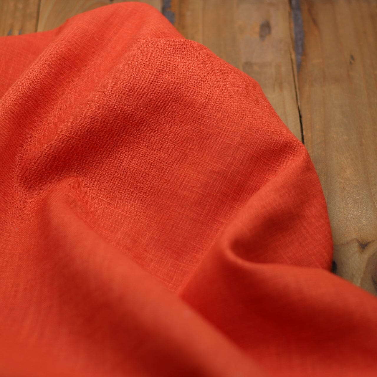 Tissu 100% Lin Lavé Uni - Orange (Vendu x10cm) Tissus Sélection Gaspard & Léonie | Gaspard et Léonie Tissus en ligne et Mercerie à Toulouse