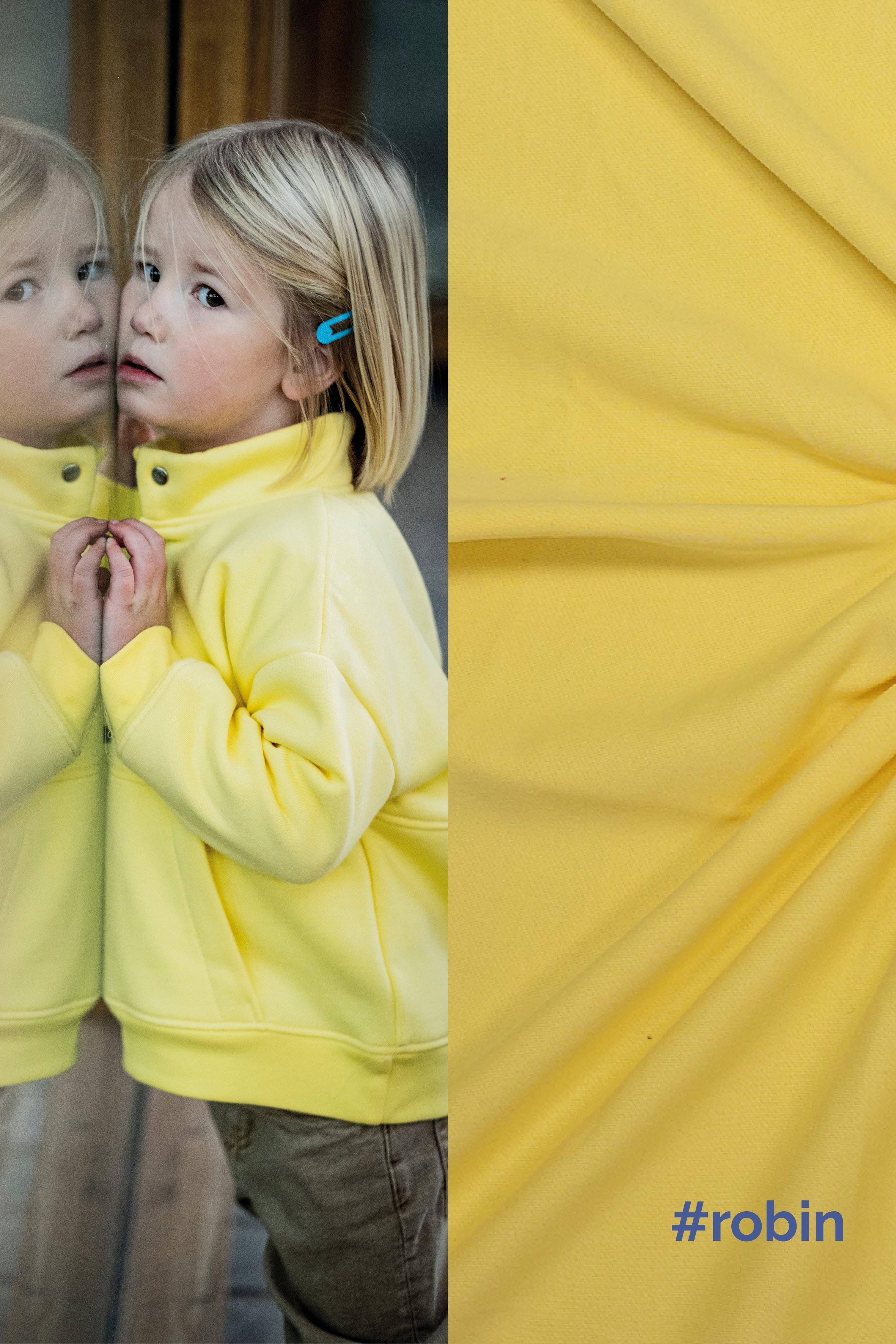 Tissu Bord Côte Jaune - ROBIN (Vendu x10cm) - L'atelier de Gaspard et Léonie