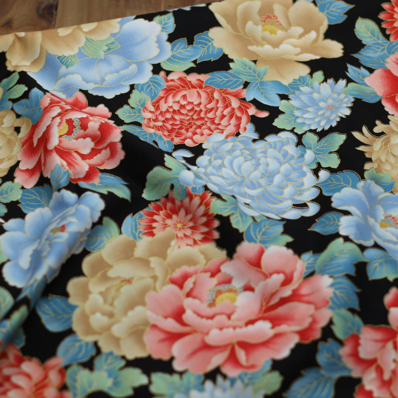 Tissu coton Japonais - LARGE FLORAL - P&B TEXTILES (Vendu x10cm) Tissus P&B TEXTILES | Gaspard et Léonie Tissus en ligne et Mercerie à Toulouse