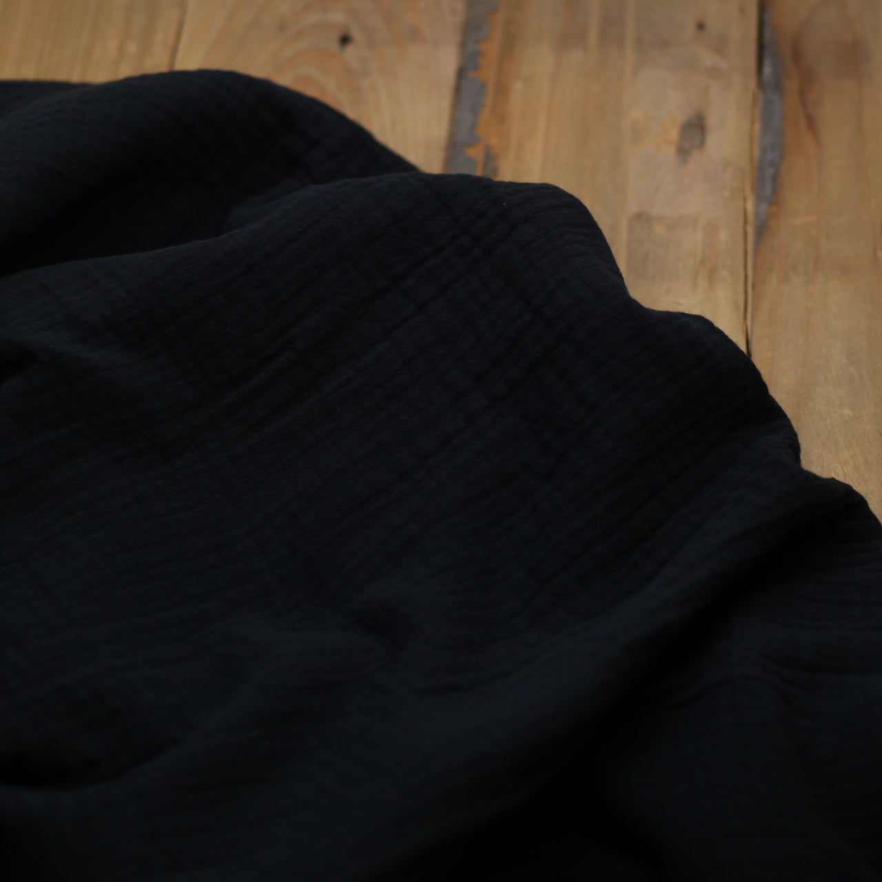 Tissu Double gaze de coton - Noir (Vendu x10cm) Tissus Sélection Gaspard & Léonie | Gaspard et Léonie Tissus en ligne et Mercerie à Toulouse