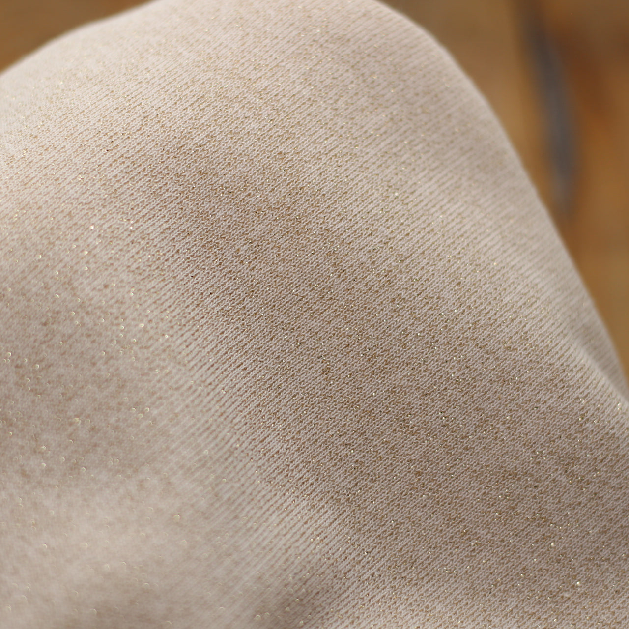 Tissu French Terry Glitter Beige saumoné (Vendu x10cm) Tissus Sélection Gaspard & Léonie | Gaspard et Léonie Tissus en ligne et Mercerie à Toulouse