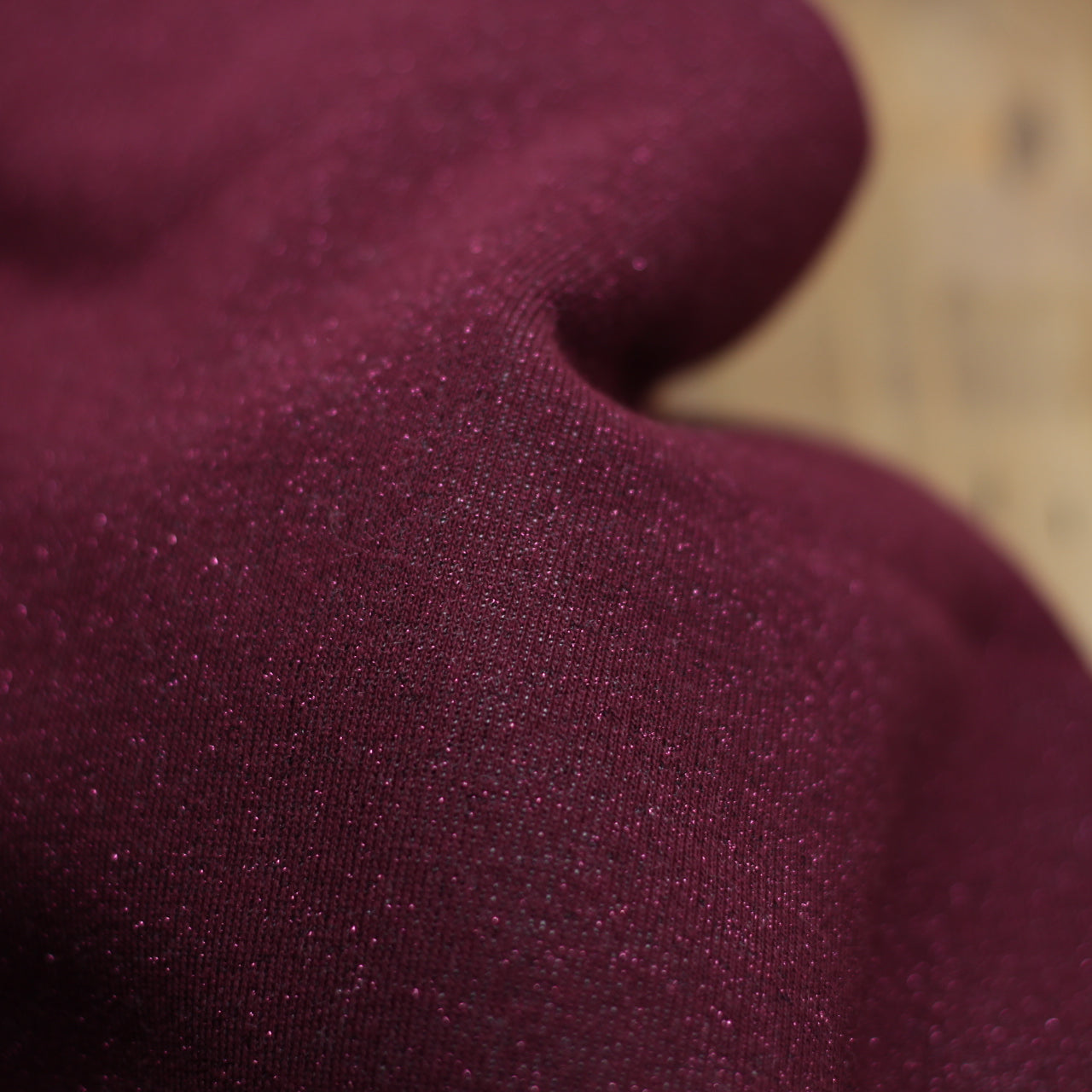 Tissu French Terry Glitter Bordeaux Lie de vin (Vendu x10cm) Tissus Sélection Gaspard & Léonie | Gaspard et Léonie Tissus en ligne et Mercerie à Toulouse
