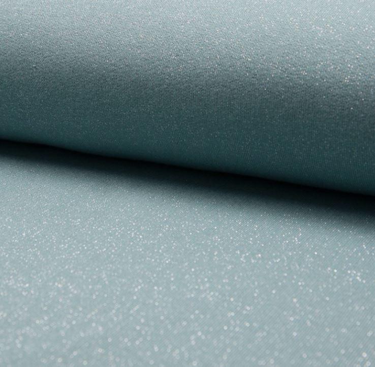 Tissu French Terry Glitter Mint (Vendu x10cm) - L'atelier de Gaspard et Léonie