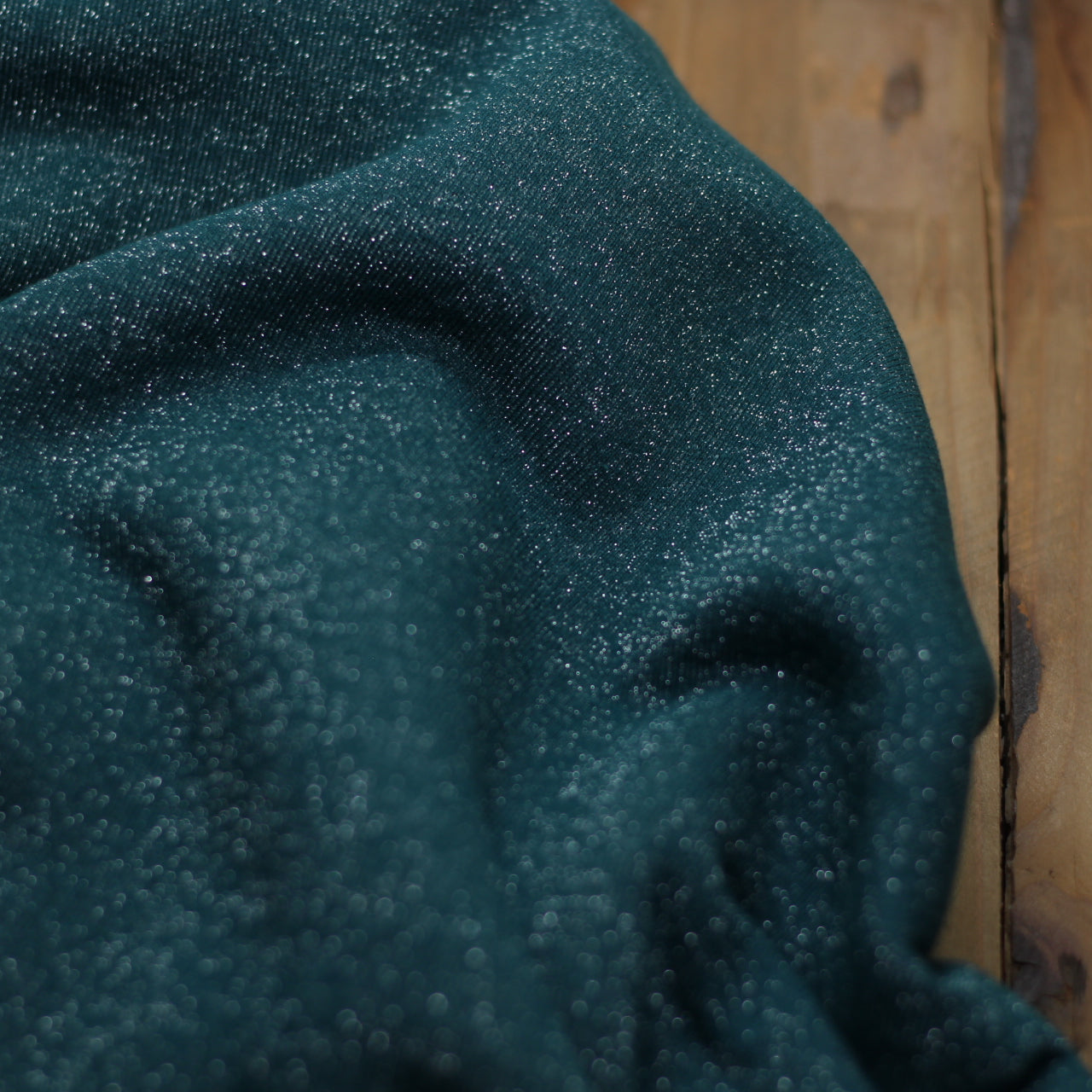 Tissu French Terry Glitter Vert Canard (Vendu x10cm) Tissus Sélection Gaspard & Léonie | Gaspard et Léonie Tissus en ligne et Mercerie à Toulouse