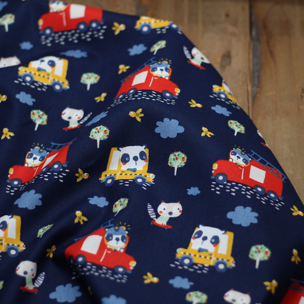 Tissu Popeline de coton - FIRE BRIGADE PANA - Bleu Marine (Vendu x10cm) Tissus POPPY Design For You | Gaspard et Léonie Tissus en ligne et Mercerie à Toulouse