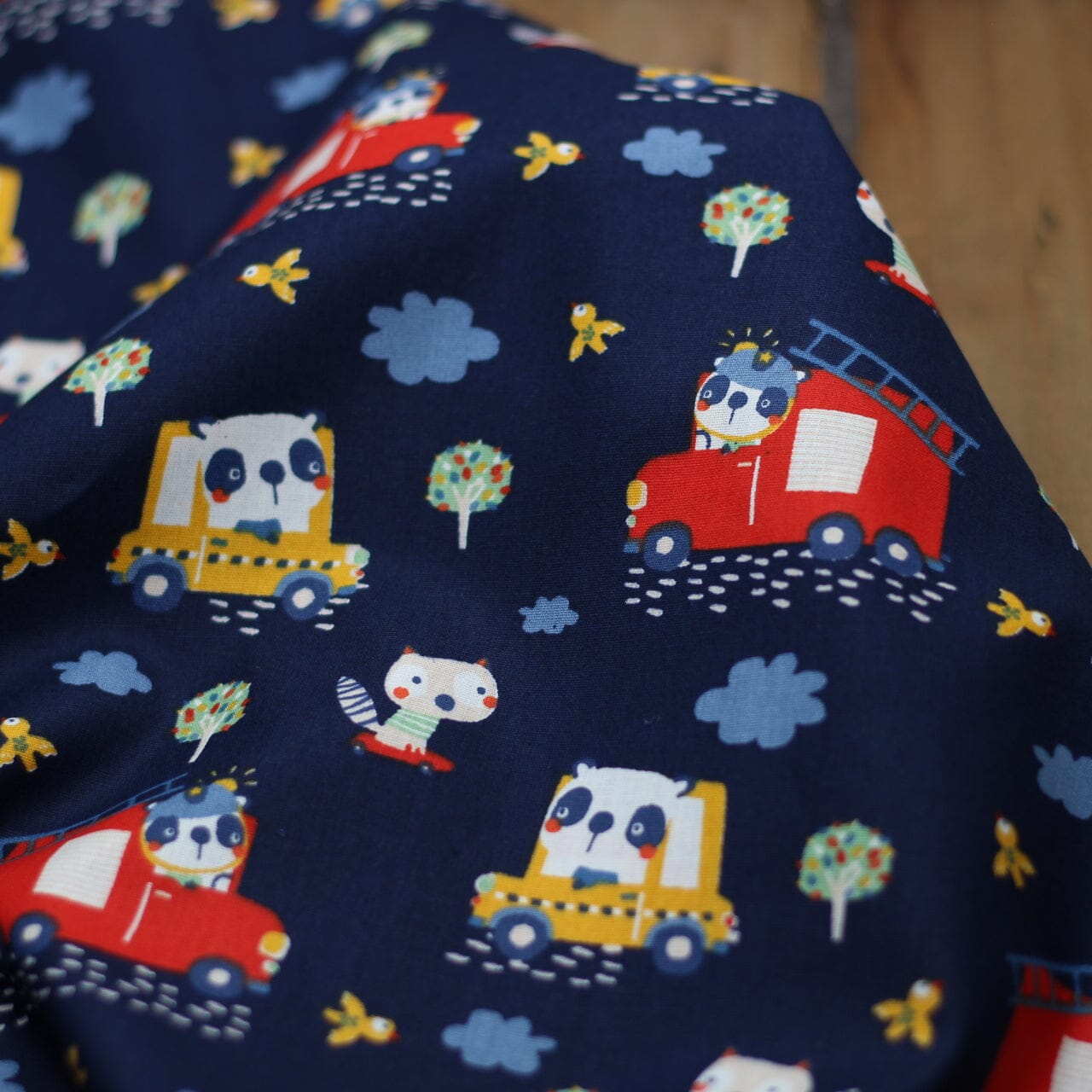 Tissu Popeline de coton - FIRE BRIGADE PANA - Bleu Marine (Vendu x10cm) Tissus POPPY Design For You | Gaspard et Léonie Tissus en ligne et Mercerie à Toulouse