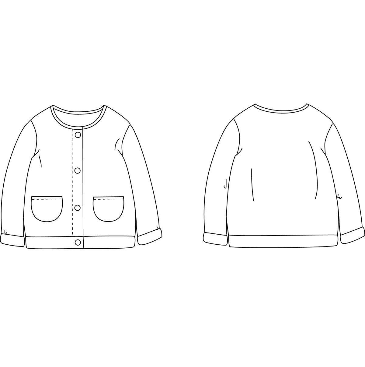 VEGA Enfant Cardigan Mixte Patron de couture pochette - L'atelier de Gaspard et Léonie