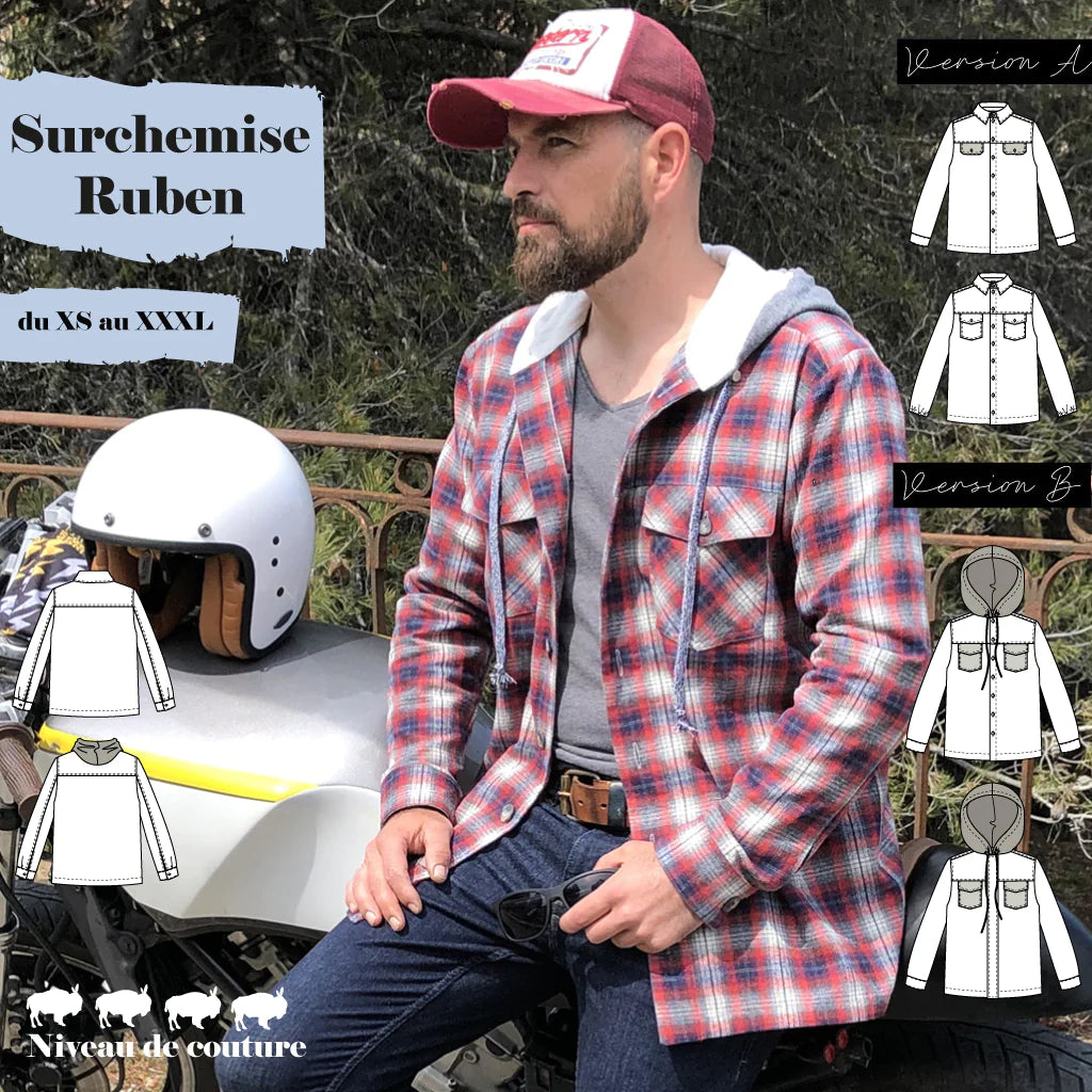 Veste Surchemise RUBEN Patron de couture pochette - SUPER BISON Patron de couture SUPER BISON | Gaspard et Léonie Tissus en ligne et Mercerie à Toulouse