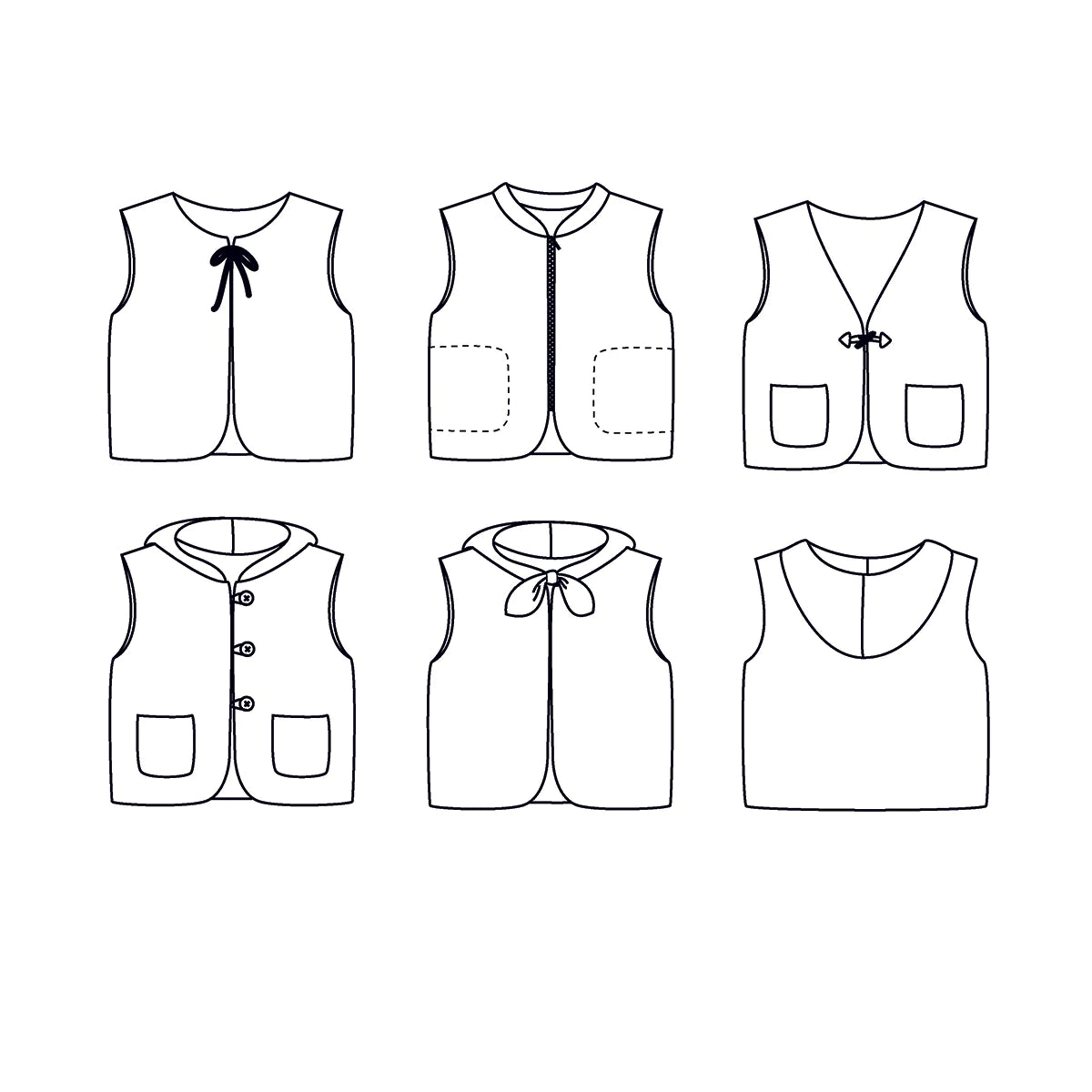 VIENNE Gilet sans manche mixte patron de couture pochette Patron de couture Ikatee | Gaspard et Léonie Tissus en ligne et Mercerie à Toulouse