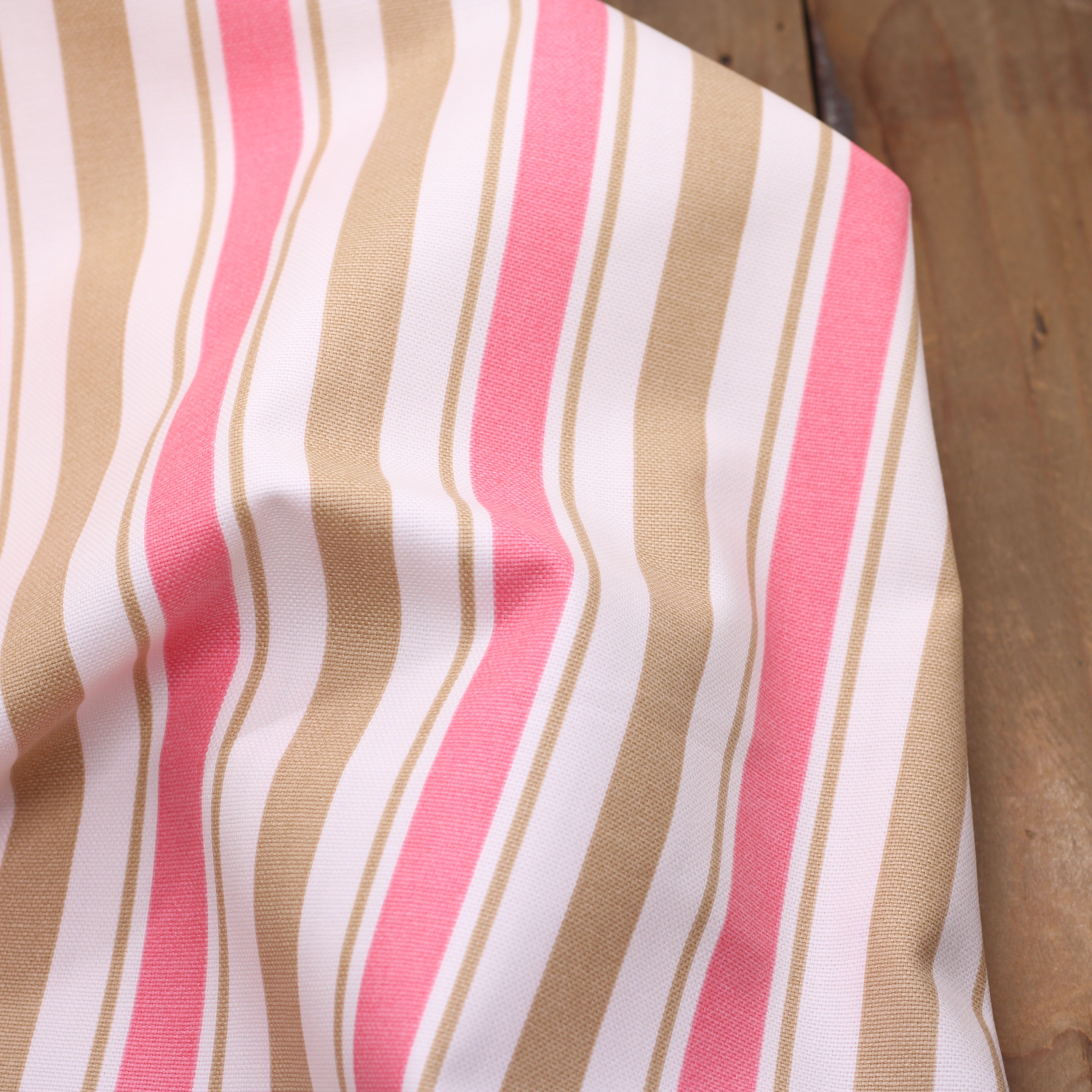 Tissu toile de coton demi Natté de coton - LYDIA - Beige rose (Vendu x10cm)