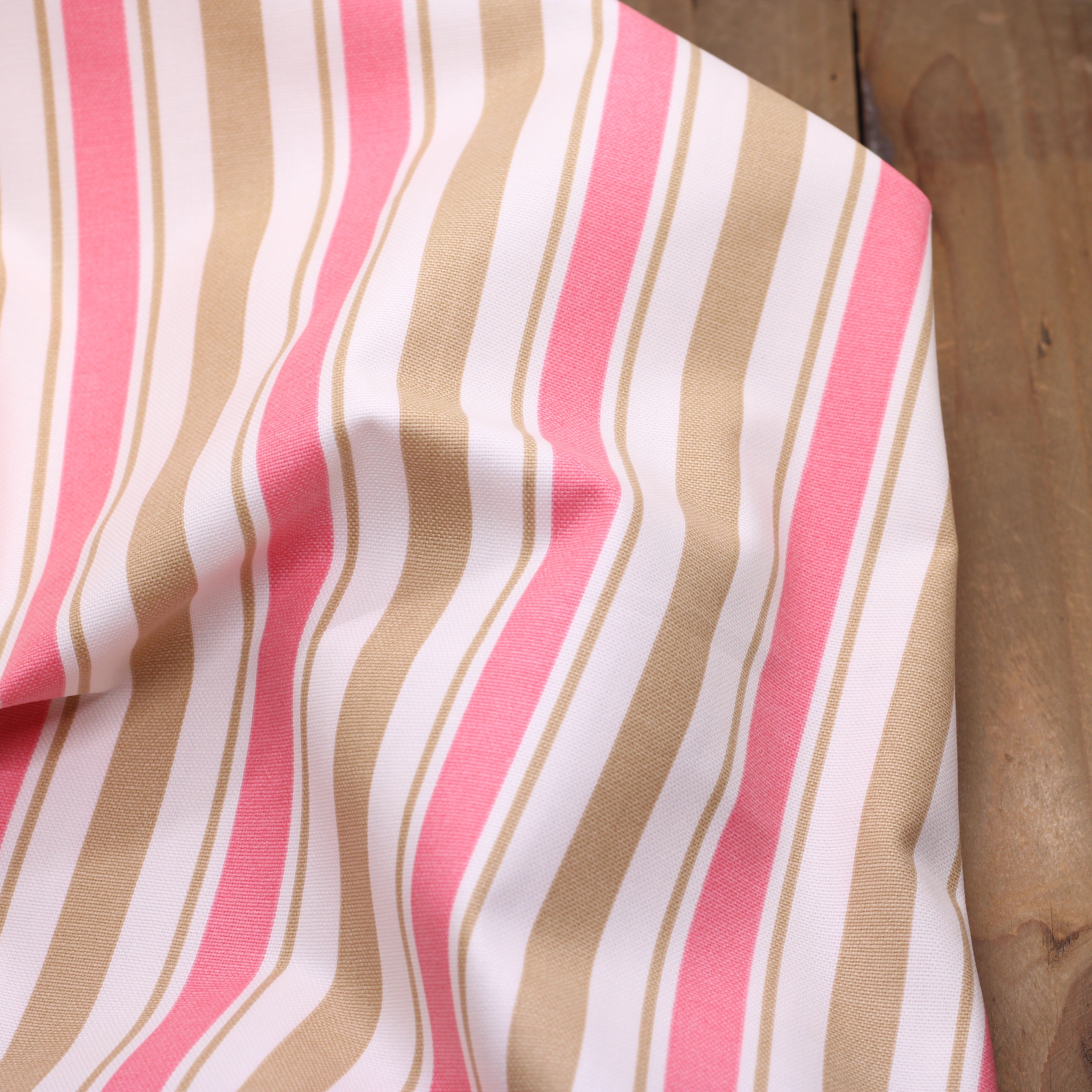 Tissu toile de coton demi Natté de coton - LYDIA - Beige rose (Vendu x10cm)