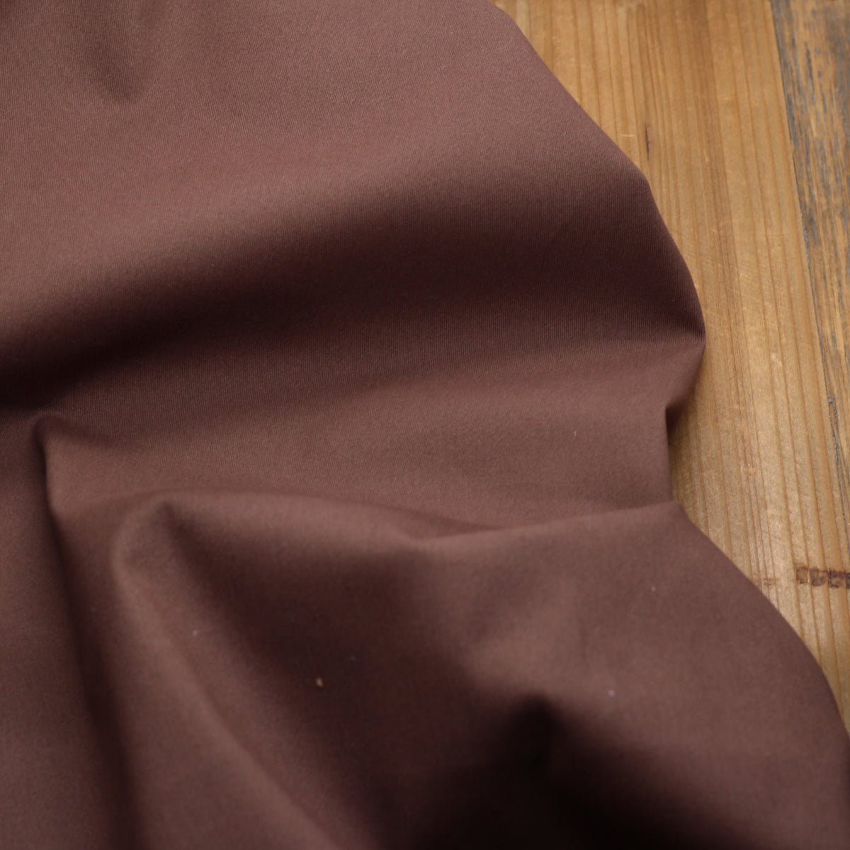 Tissu Twill de coton brossé stretch - CHINO -  Marron Chocolat (Vendu par 10cm)