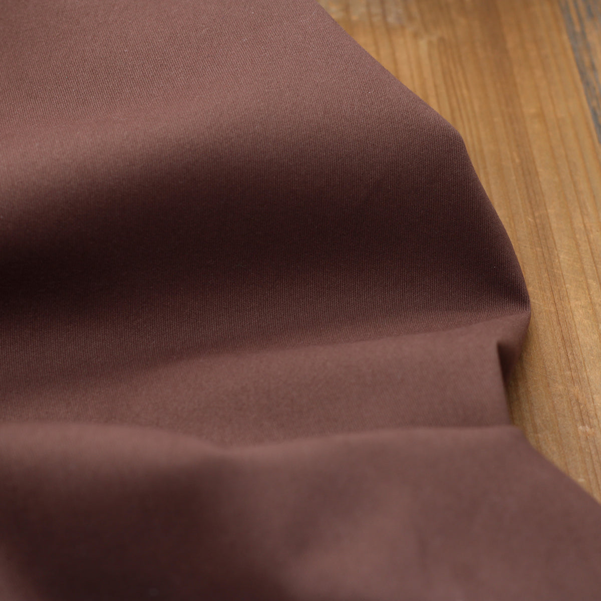 Tissu Twill de coton brossé stretch - CHINO -  Marron Chocolat (Vendu par 10cm)