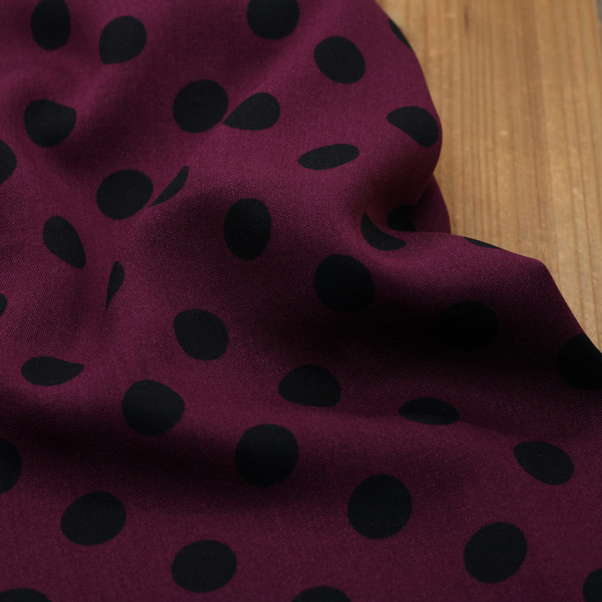 Viscose Poplin Fabric Dots -Navy/White (Sold x10cm)