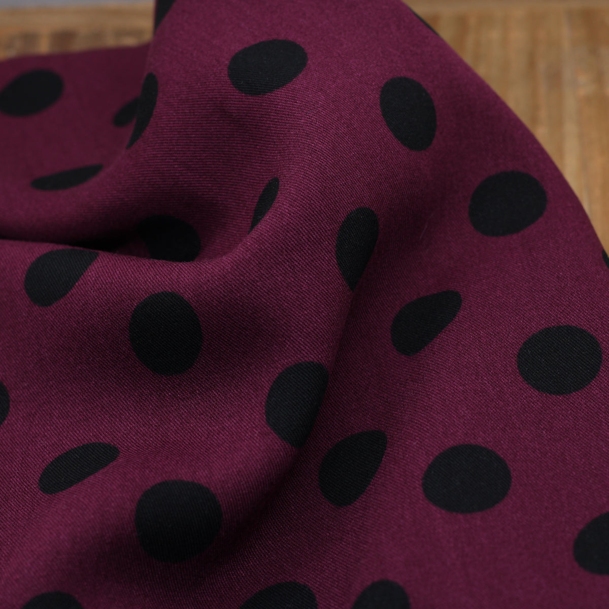 Viscose Poplin Fabric Dots -Navy/White (Sold x10cm)