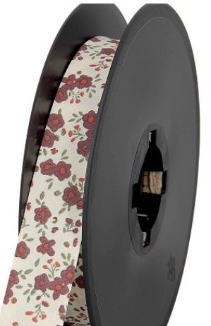 Biais Fleuri - Bordeau/Ecru 20mm (vendu x10cm) Mercerie Sélection Gaspard & Léonie | Gaspard et Léonie Tissus en ligne et Mercerie à Toulouse