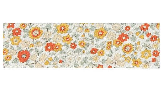 Biais Fleuri - Jaune/Orange 30mm (vendu x10cm) Mercerie Sélection Gaspard & Léonie | Gaspard et Léonie Tissus en ligne et Mercerie à Toulouse