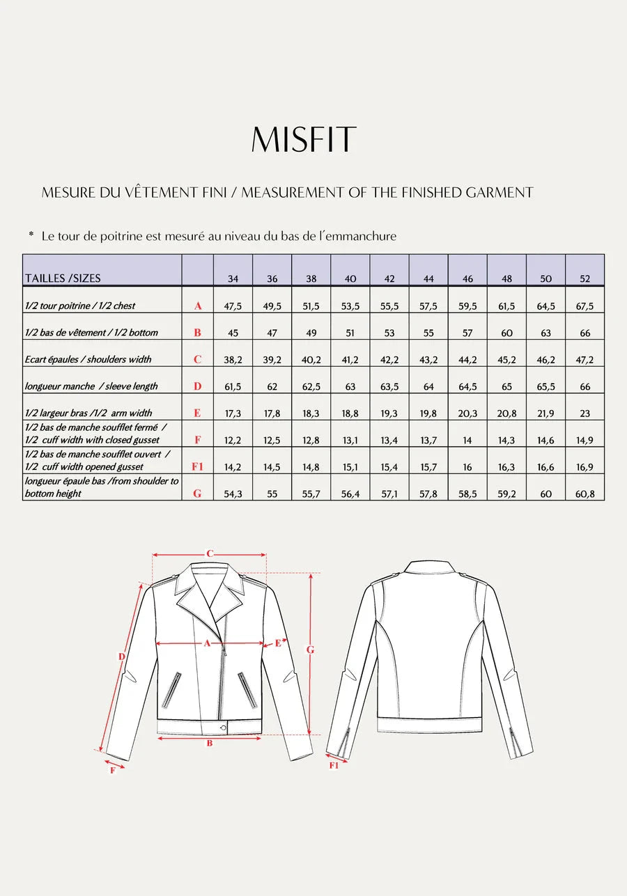 Blouson MISFIT patron de couture pochette - MAISON FAUVE Patron de couture MAISON FAUVE | Gaspard et Léonie Tissus en ligne et Mercerie à Toulouse