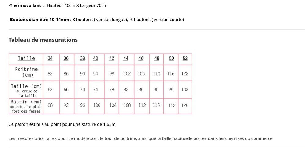 Chemise BETTY Patron de couture Pochette - CLEMATISSE PATTERN Patron de couture CLEMATISSE PATTERN | Gaspard et Léonie Tissus en ligne et Mercerie à Toulouse