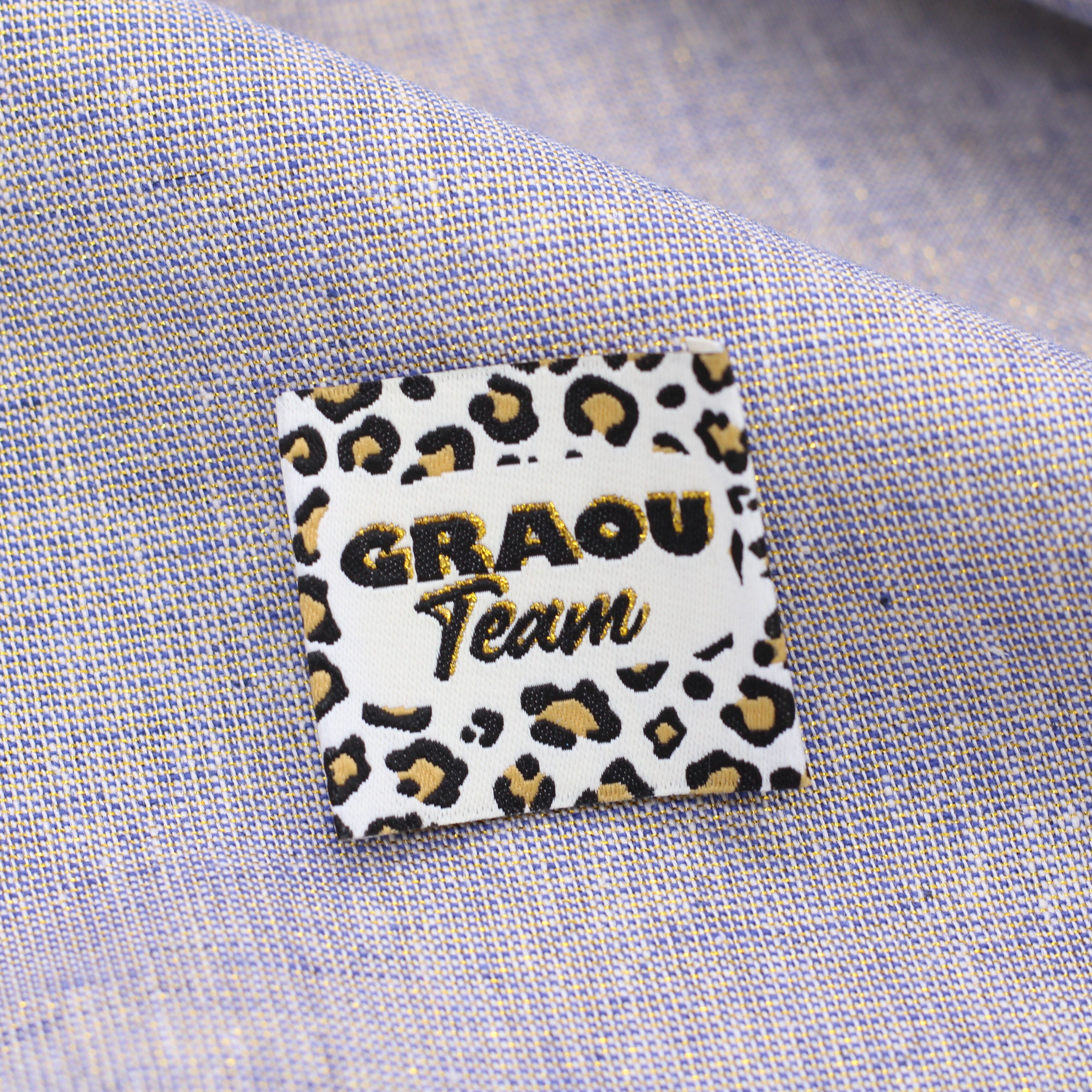 Etiquette tissée -Graou team lurex Etiquettes à coudre Sélection Gaspard & Léonie | Gaspard et Léonie Tissus en ligne et Mercerie à Toulouse