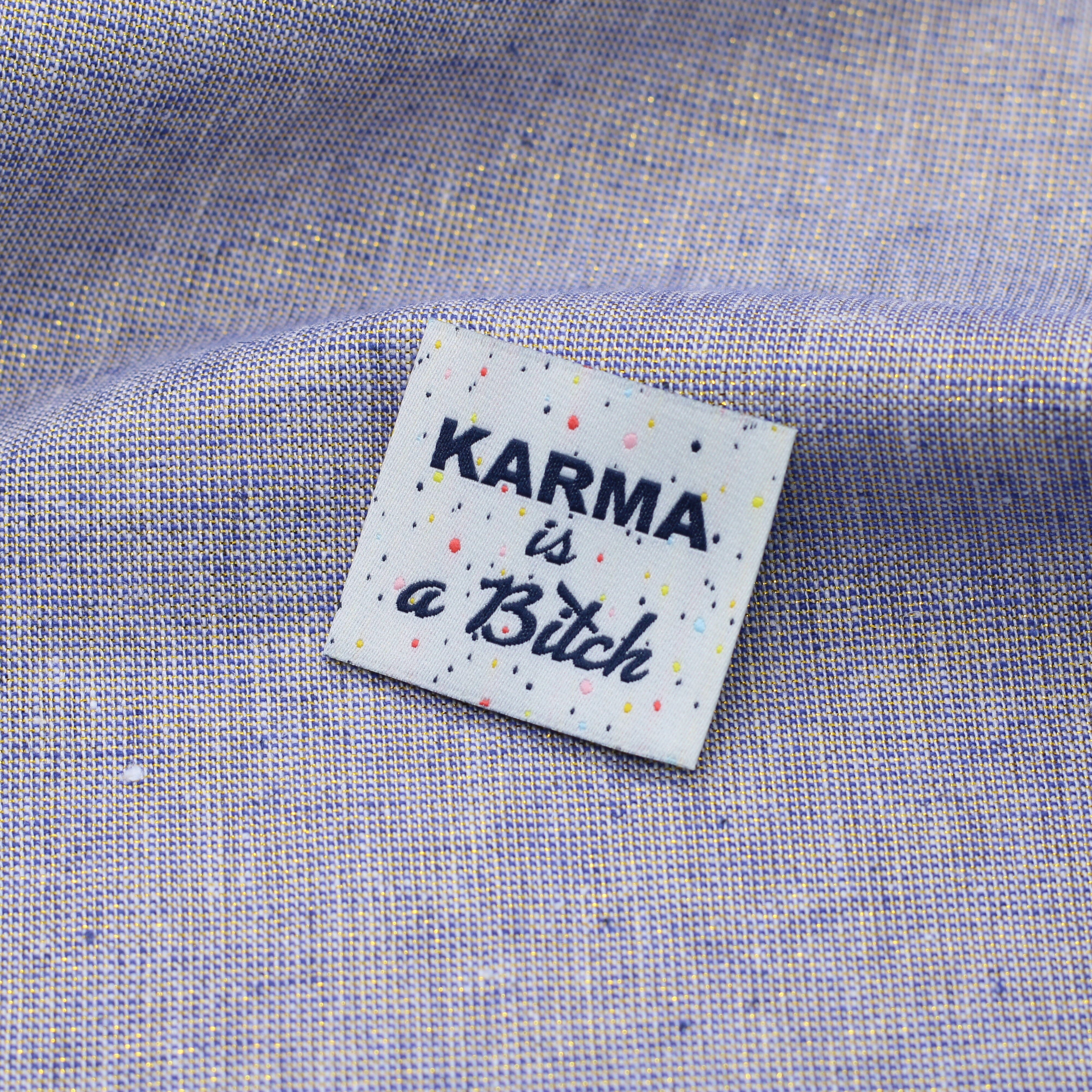 Etiquette tissée - KARMA Is a Bitch Etiquettes à coudre Sélection Gaspard & Léonie | Gaspard et Léonie Tissus en ligne et Mercerie à Toulouse