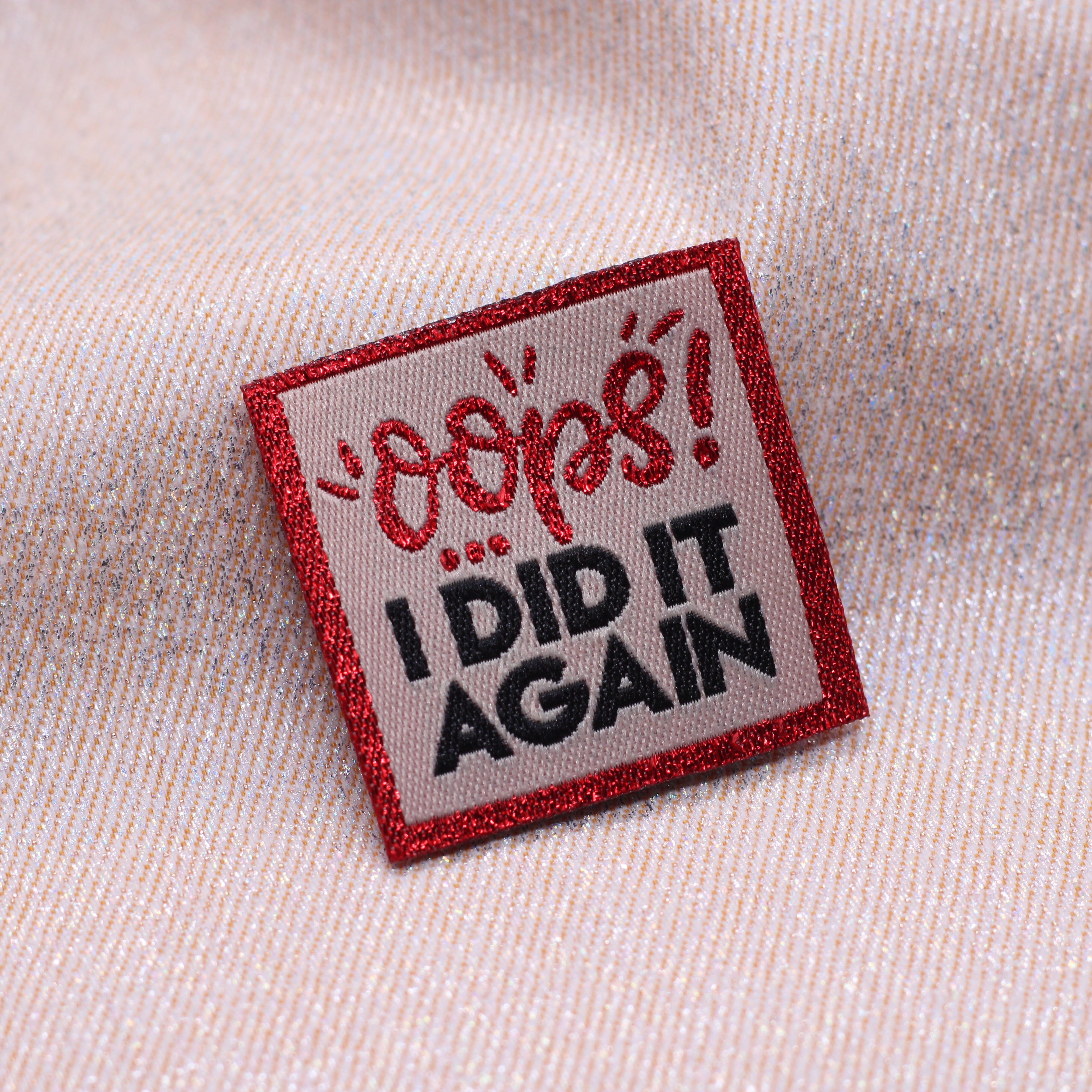 Etiquette tissée - "OOPS I DID IT AGAIN" - BOHIN Etiquettes à coudre Bohin | Gaspard et Léonie Tissus en ligne et Mercerie à Toulouse