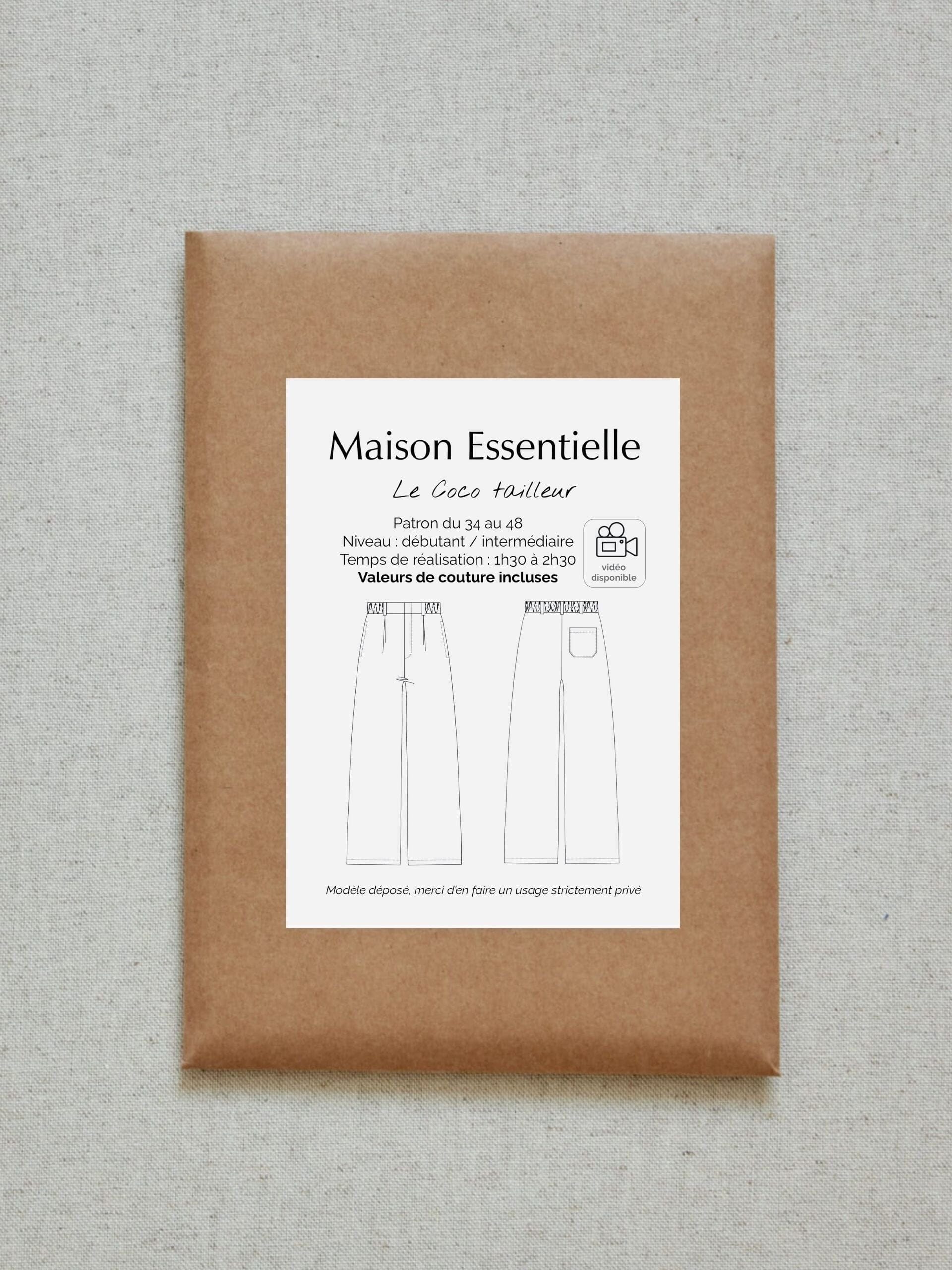La coco tailleur - Patron de couture pochette - MAISON ESSENTIELLE Patron de couture MAISON ESSENTIELLE | Gaspard et Léonie Tissus en ligne et Mercerie à Toulouse